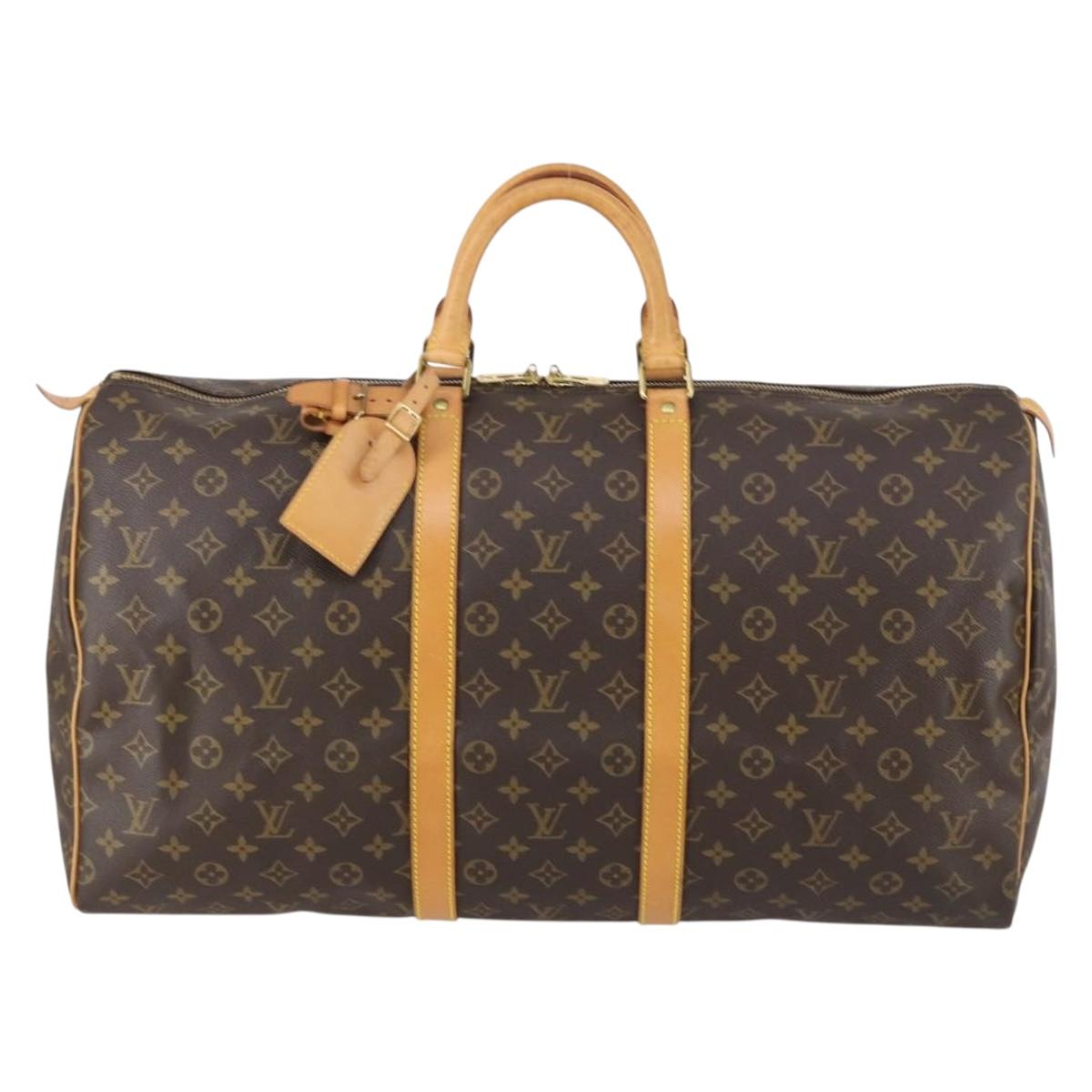 LOUIS VUITTON Monogram Keepall 55 Boston Bag M41424 LV Auth 146775