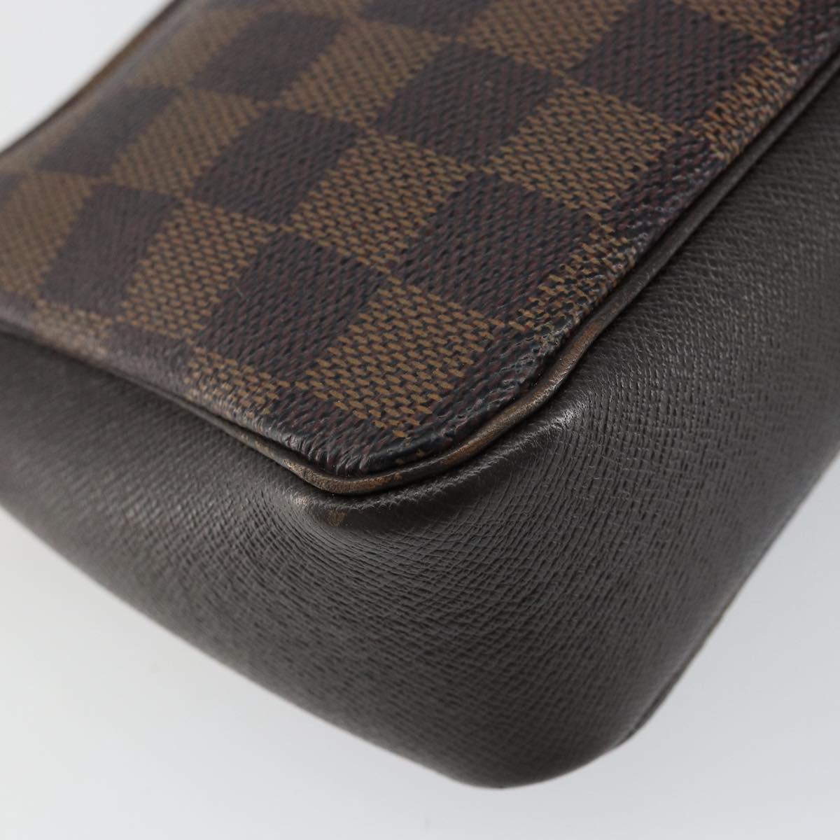 LOUIS VUITTON Damier Ebene Trousse Makeup Pouch N51982 LV Auth 146780