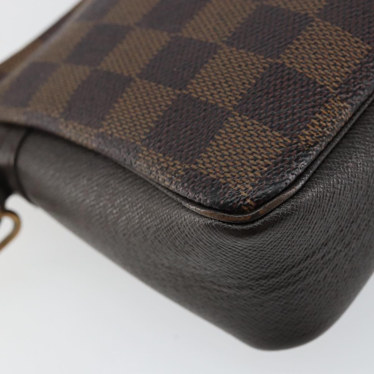 LOUIS VUITTON Damier Ebene Trousse Makeup Pouch N51982 LV Auth 146780