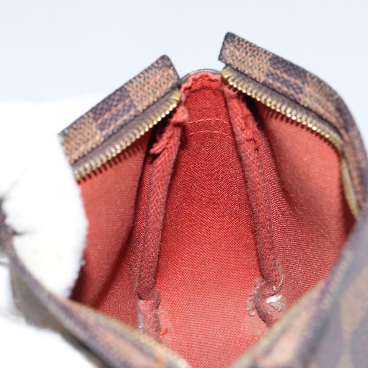 LOUIS VUITTON Damier Ebene Trousse Makeup Pouch N51982 LV Auth 146780