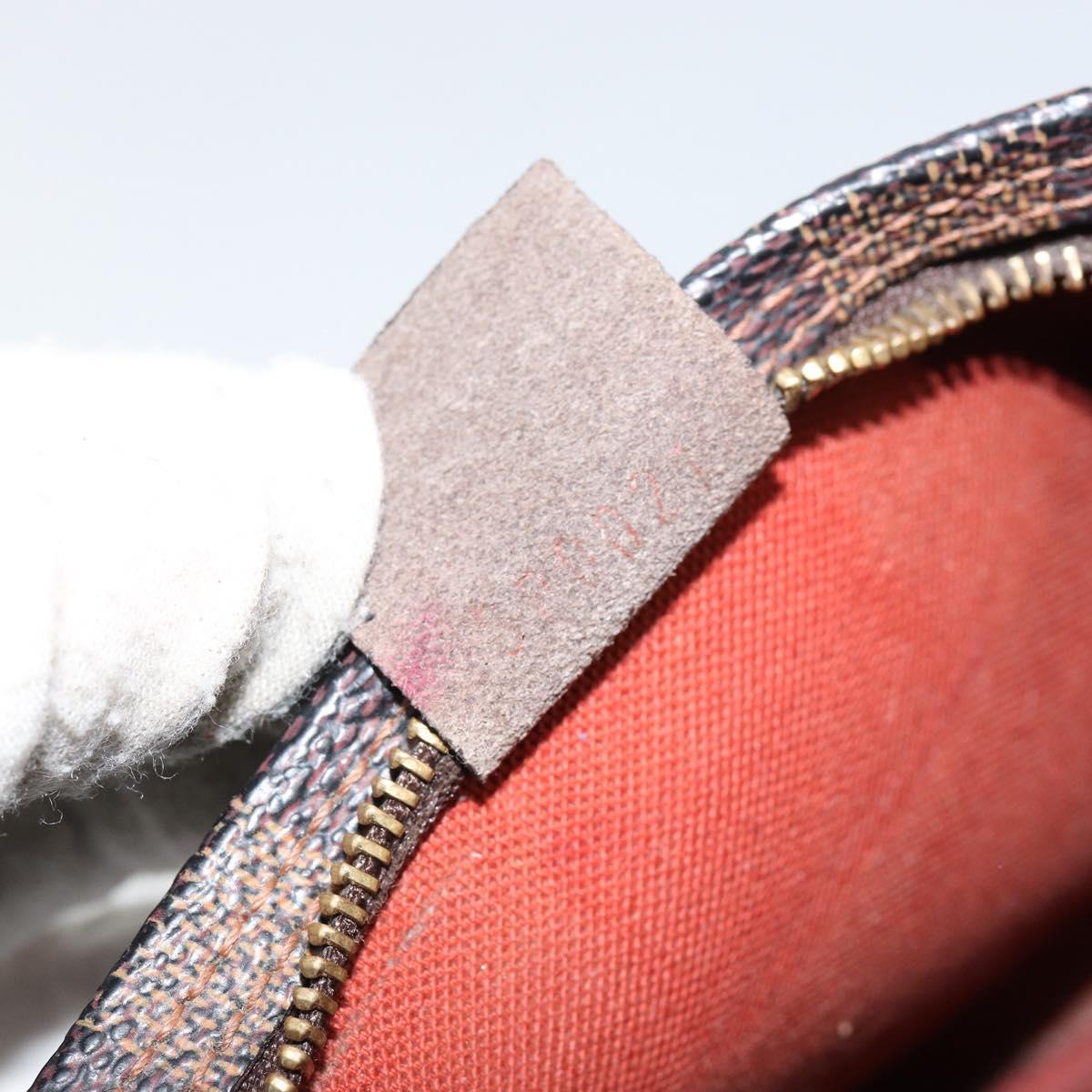 LOUIS VUITTON Damier Ebene Trousse Makeup Pouch N51982 LV Auth 146780