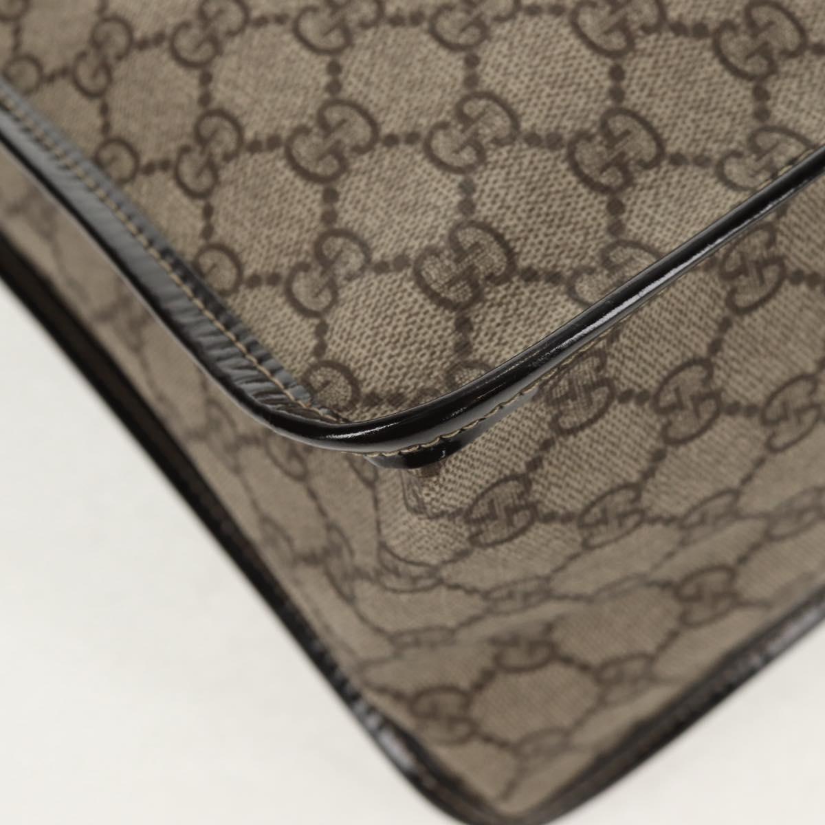 GUCCI GG Supreme Hand Bag PVC Beige Gold 190259 Auth 146791V