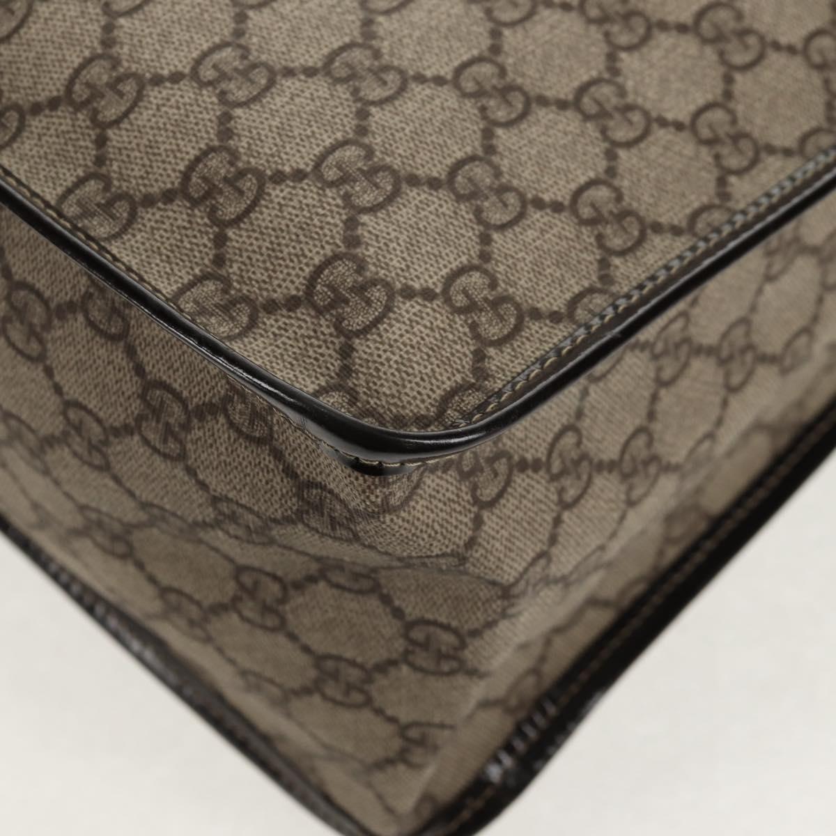 GUCCI GG Supreme Hand Bag PVC Beige Gold 190259 Auth 146791V