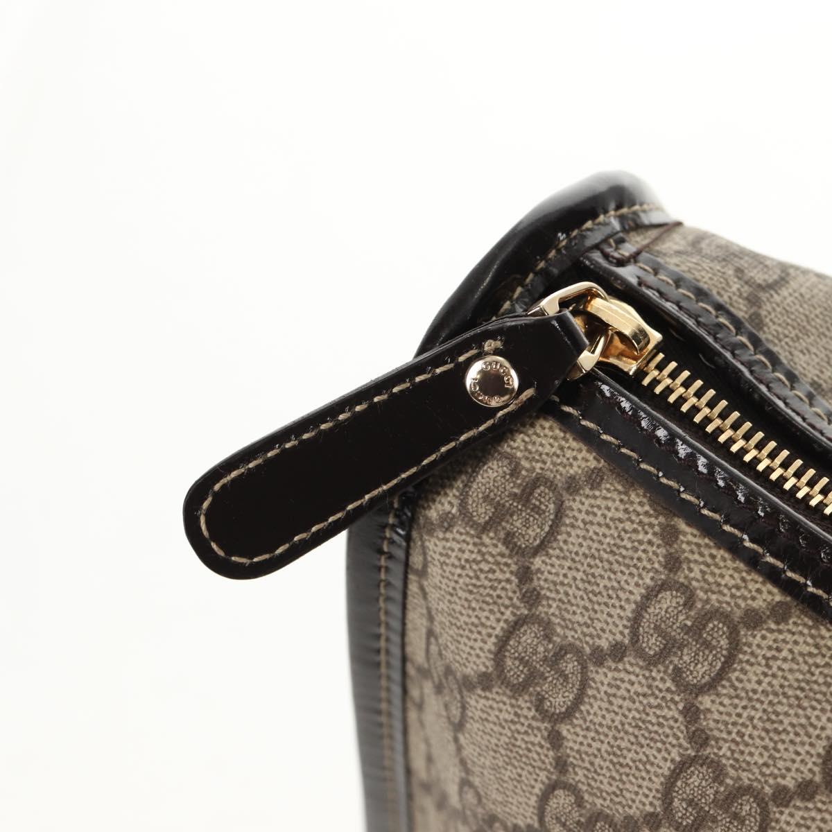 GUCCI GG Supreme Hand Bag PVC Beige Gold 190259 Auth 146791V