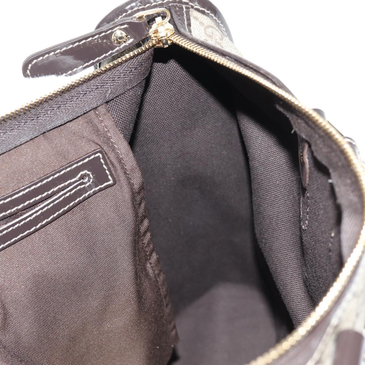 GUCCI GG Supreme Hand Bag PVC Beige Gold 190259 Auth 146791V