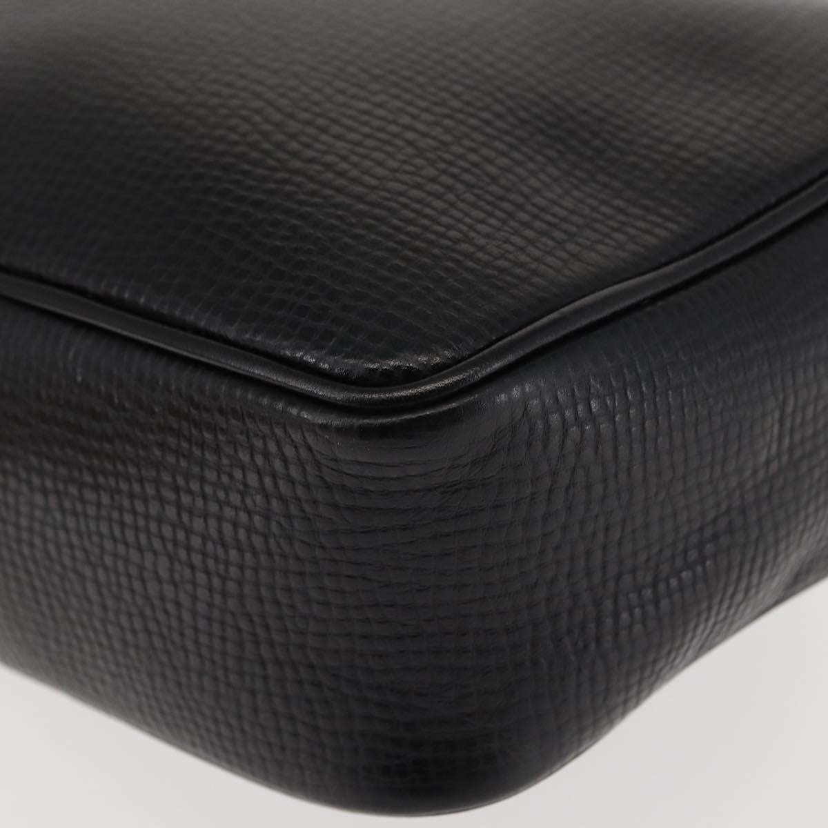 Christian Dior Shoulder Bag Leather Black Gold Auth 146794