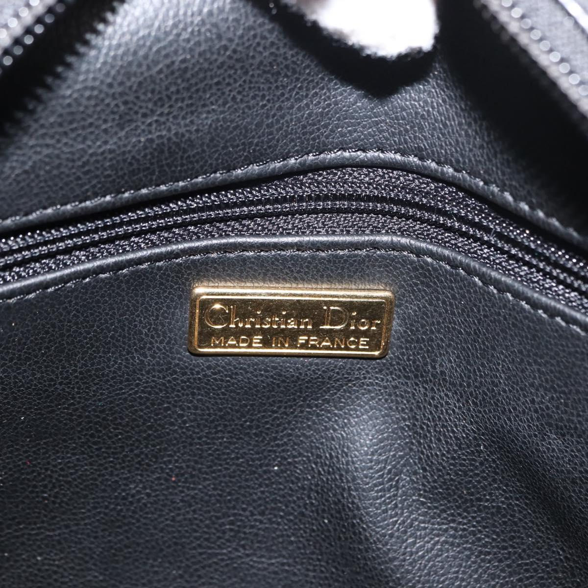 Christian Dior Shoulder Bag Leather Black Gold Auth 146794