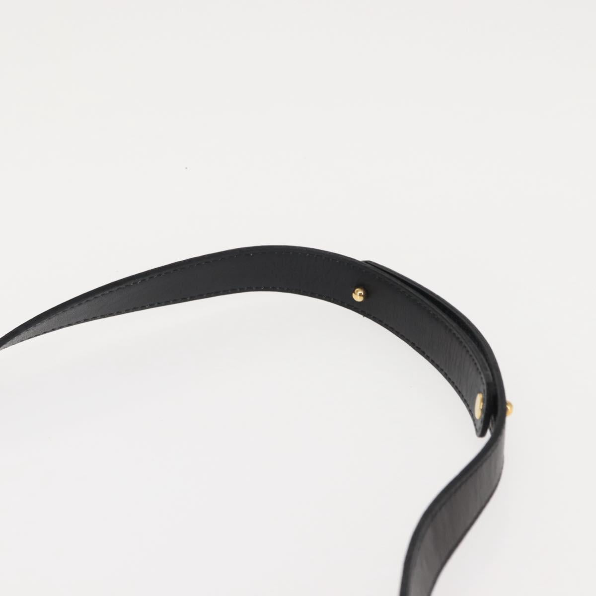 Christian Dior Shoulder Bag Leather Black Gold Auth 146794