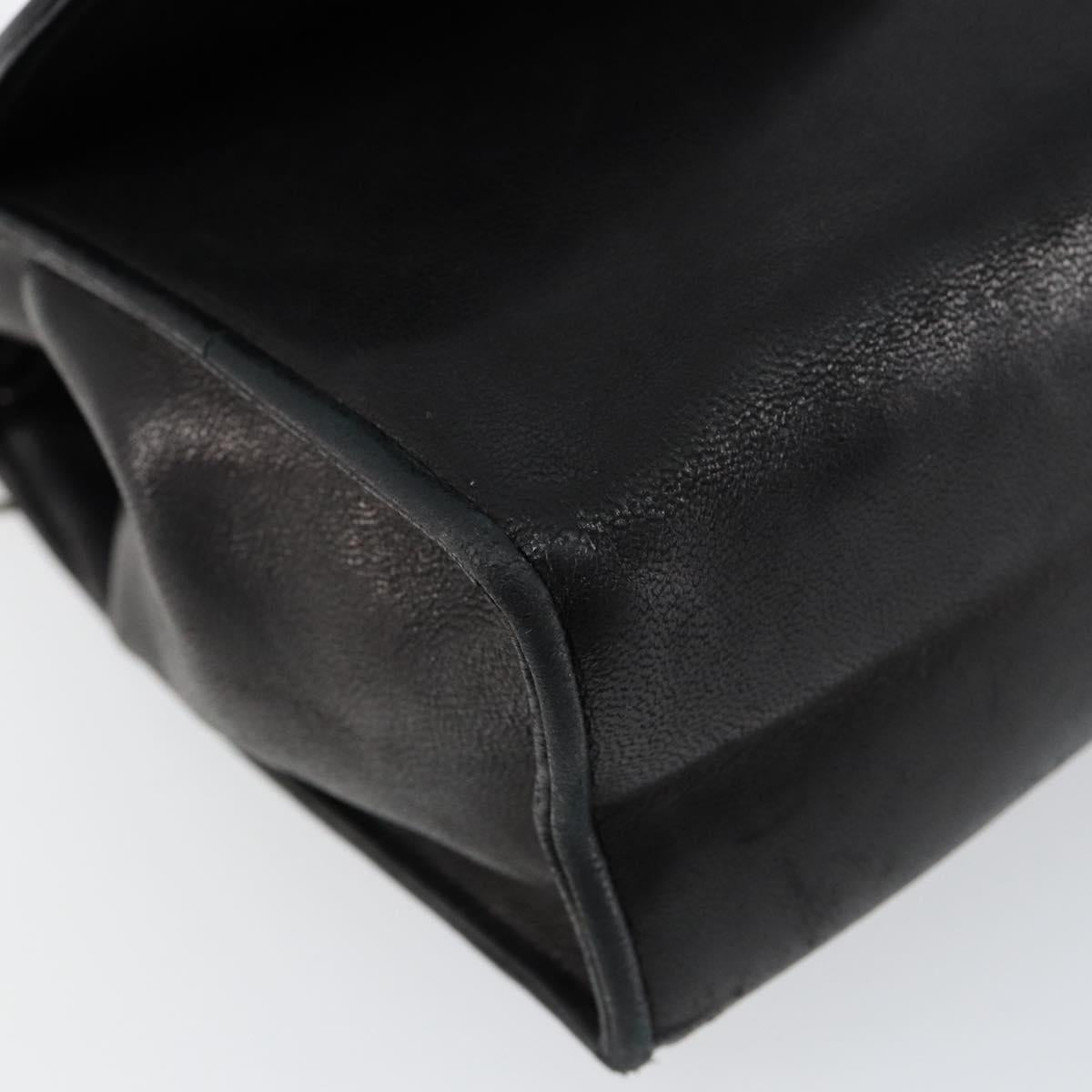 CHANEL COCO Mark Chain Shoulder Bag Lamb Skin Vintage Black CC Auth 146795