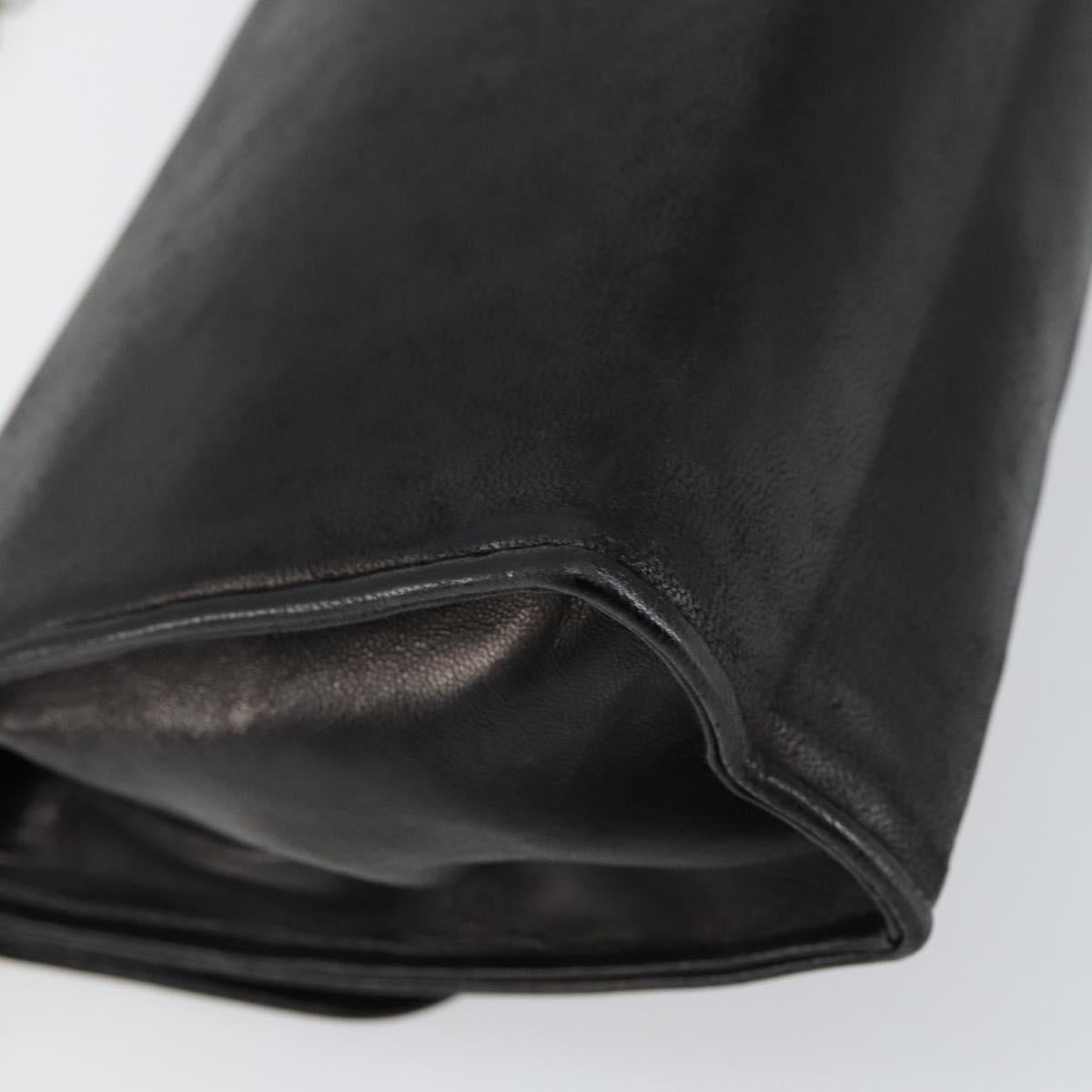 CHANEL COCO Mark Chain Shoulder Bag Lamb Skin Vintage Black CC Auth 146795