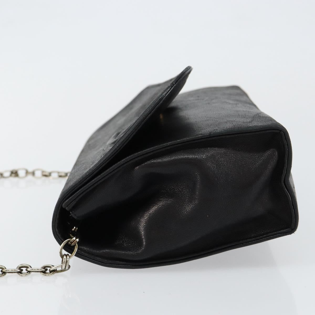 CHANEL COCO Mark Chain Shoulder Bag Lamb Skin Vintage Black CC Auth 146795