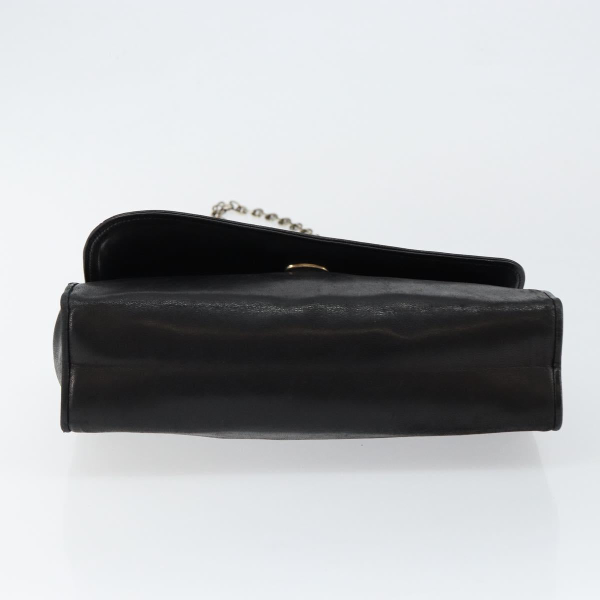 CHANEL COCO Mark Chain Shoulder Bag Lamb Skin Vintage Black CC Auth 146795