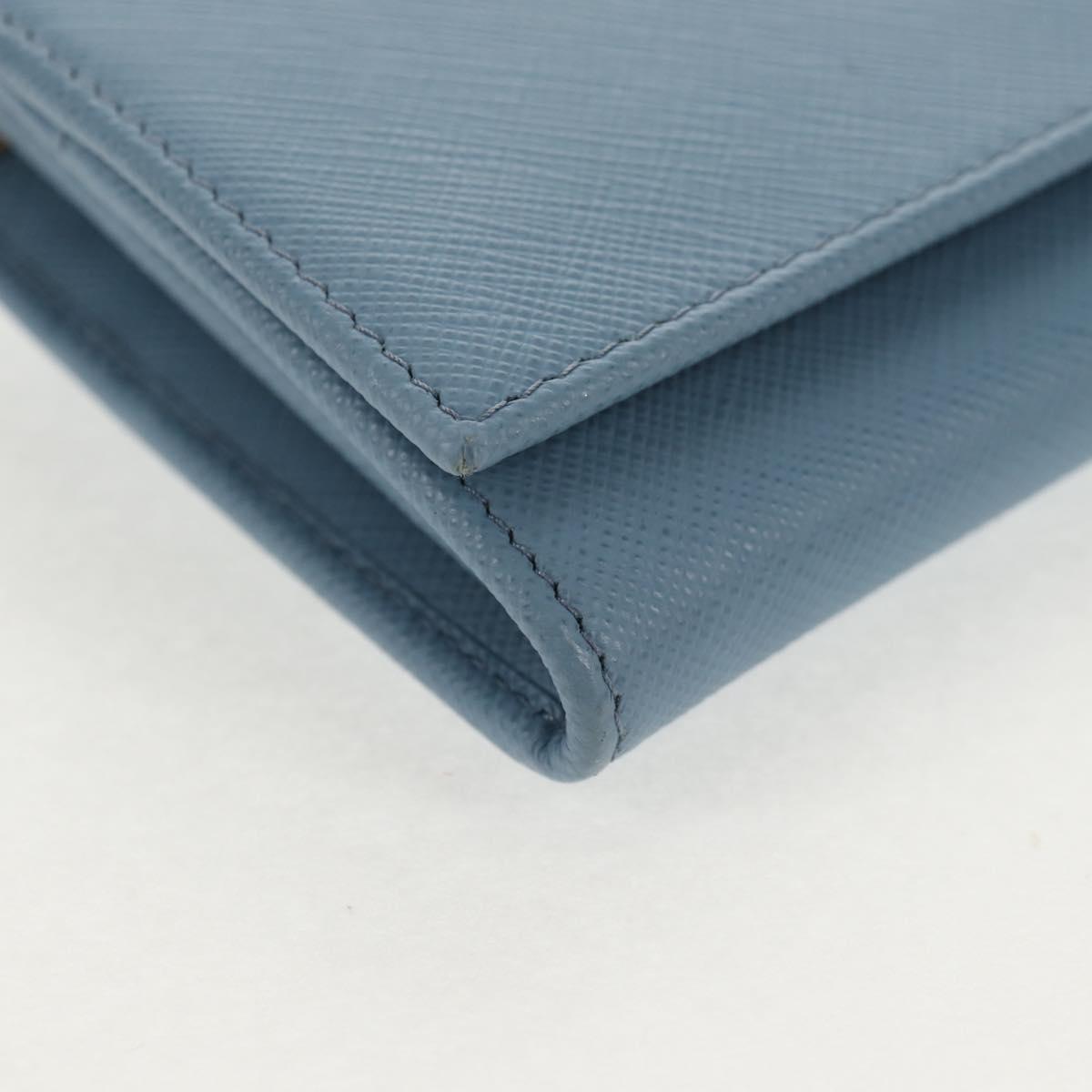PRADA Long Wallet Safiano leather Light Blue Auth 146803V