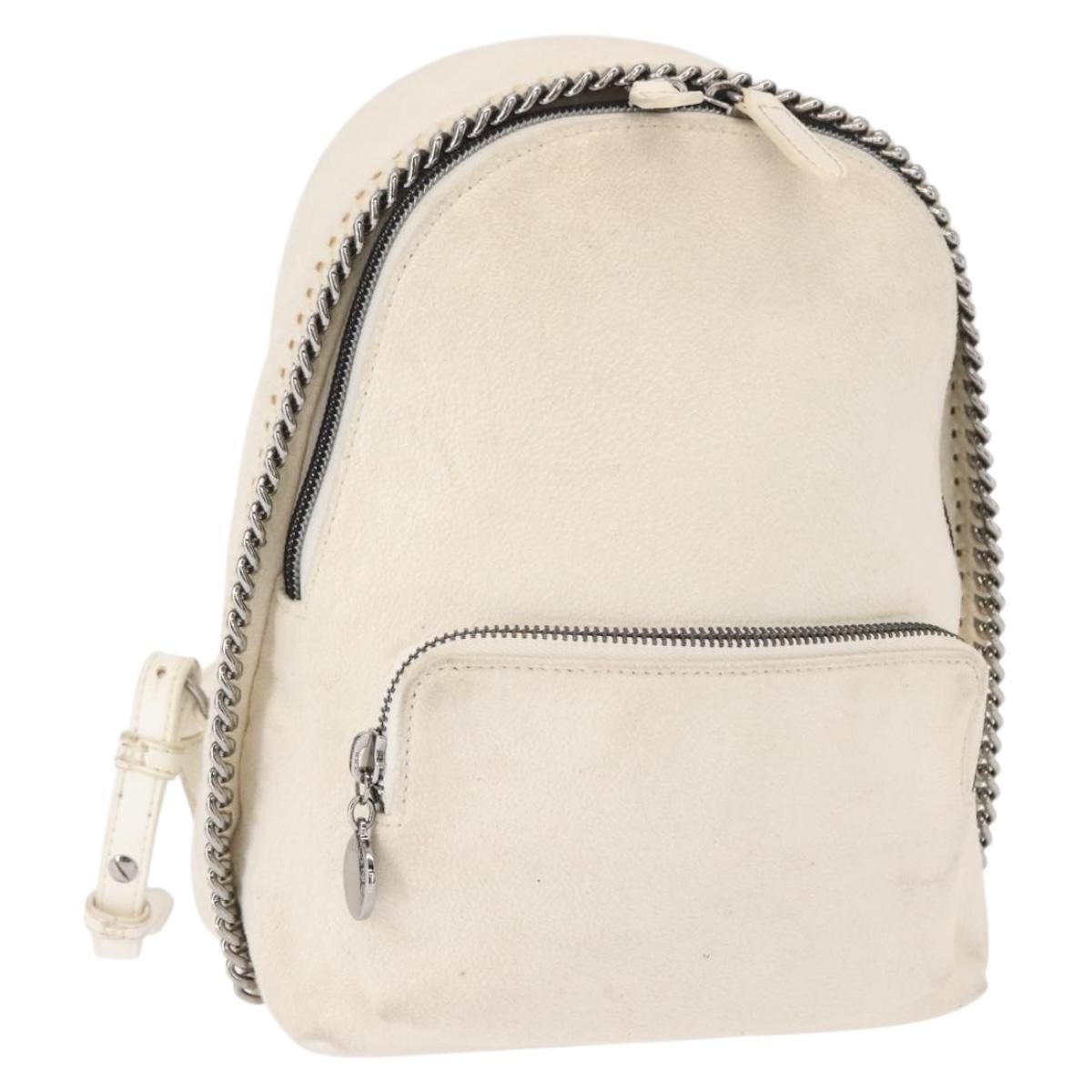 Stella MacCartney Falabella Backpack Polyester White Silver 468908 Auth 146805