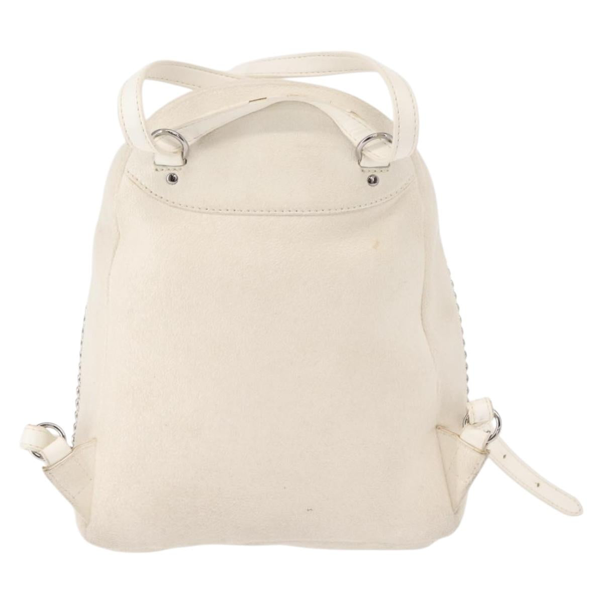Stella MacCartney Falabella Backpack Polyester White Silver 468908 Auth 146805