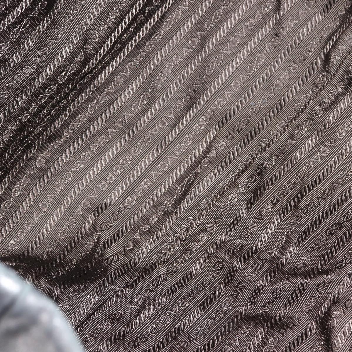 PRADA Tote Bag Leather Gray Silver Auth 146806