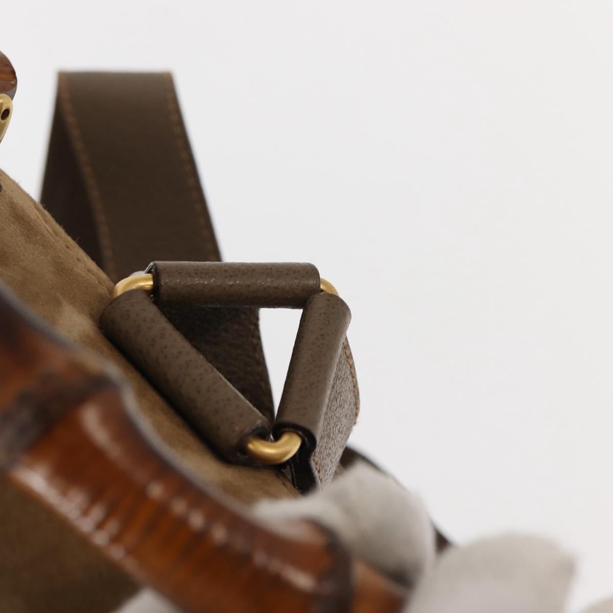 GUCCI Bamboo Backpack Suede Brown Gold 003 58 0016 Auth 146807