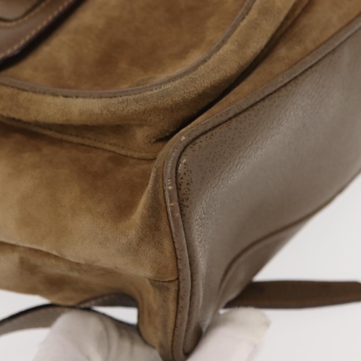 GUCCI Bamboo Backpack Suede Brown Gold 003 58 0016 Auth 146807