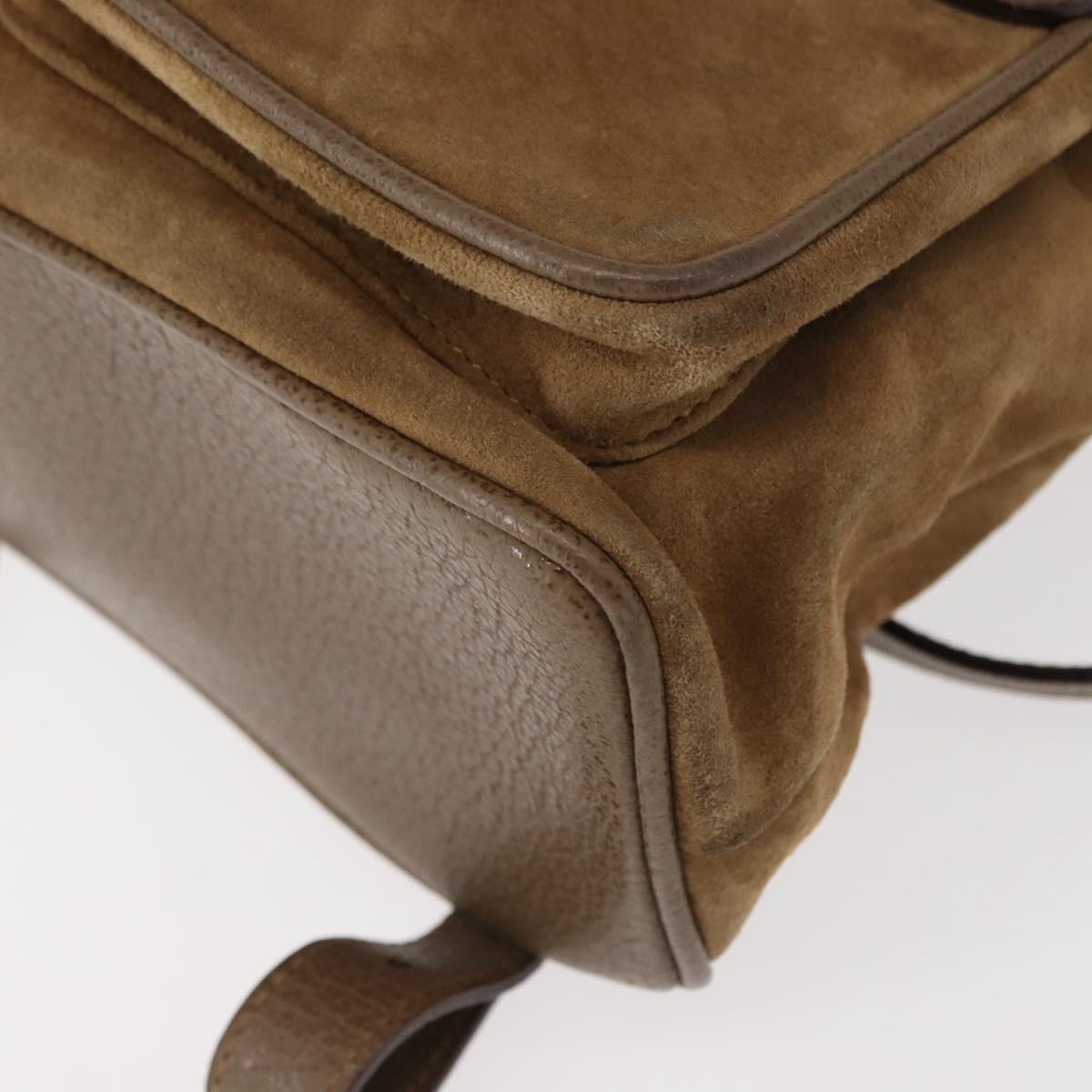 GUCCI Bamboo Backpack Suede Brown Gold 003 58 0016 Auth 146807