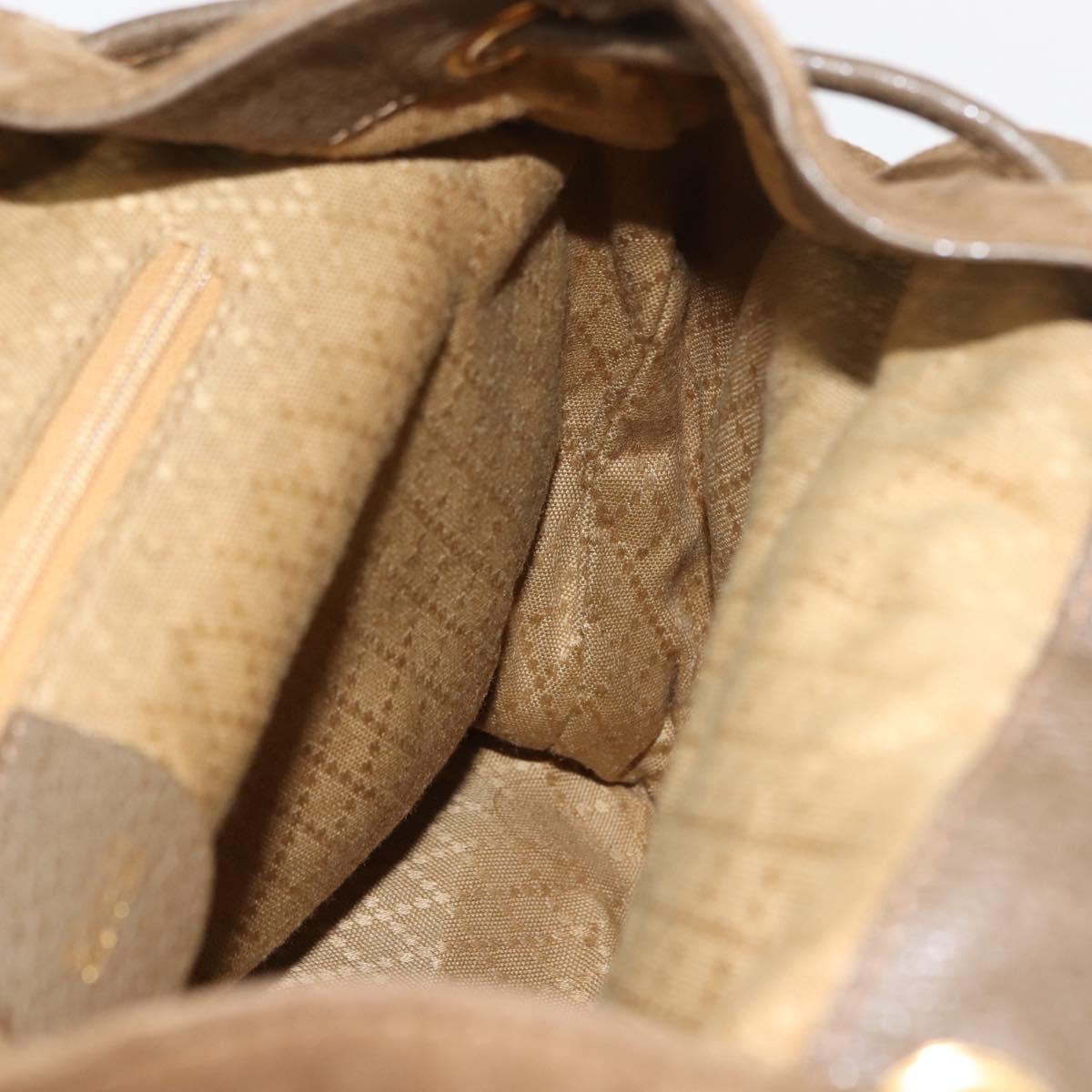 GUCCI Bamboo Backpack Suede Brown Gold 003 58 0016 Auth 146807