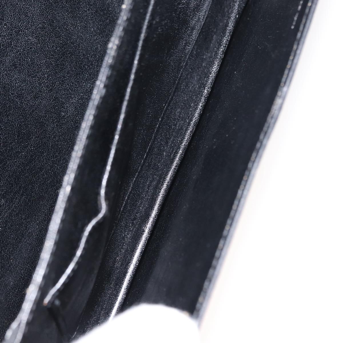 GUCCI Shoulder Bag Leather Vintage Black Gold Auth 146810