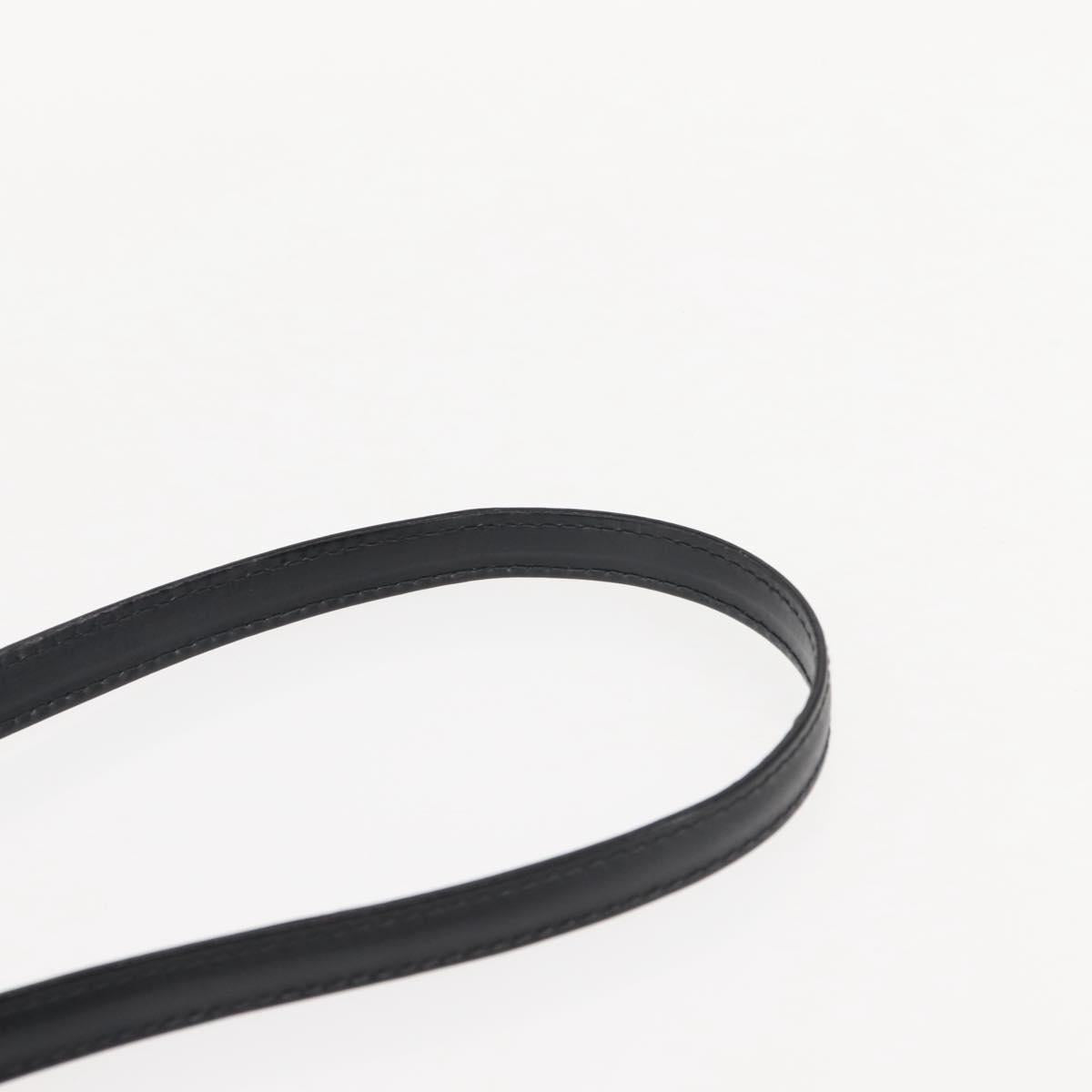 GUCCI Shoulder Bag Leather Vintage Black Gold Auth 146810