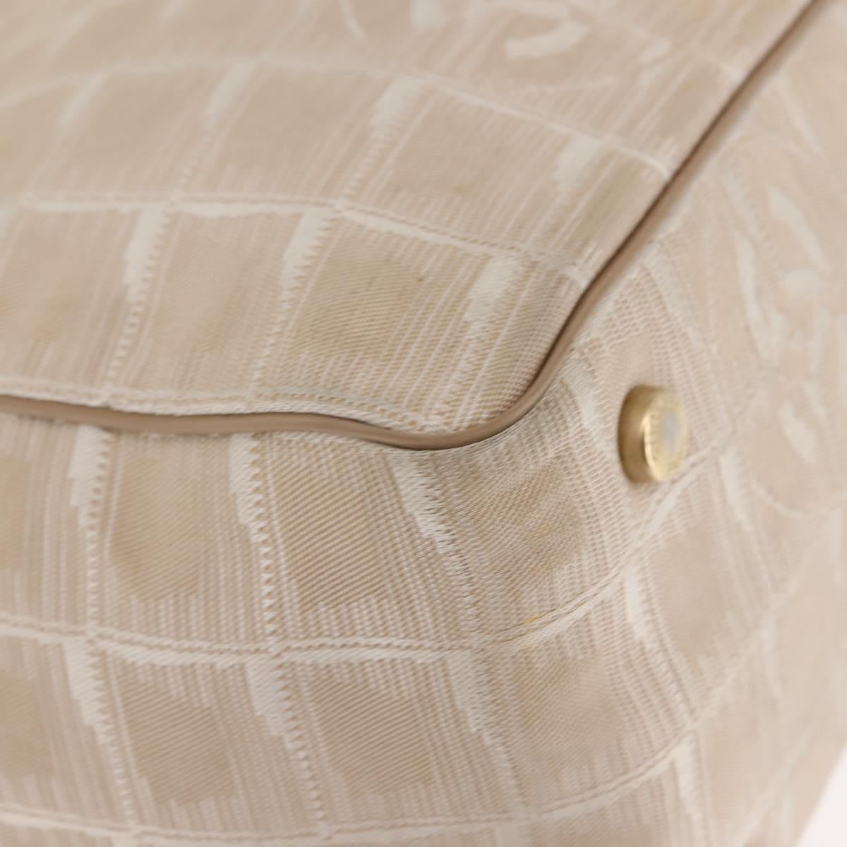 CHANEL New Travel Line Tote Bag Nylon Beige gold CC Auth 146811