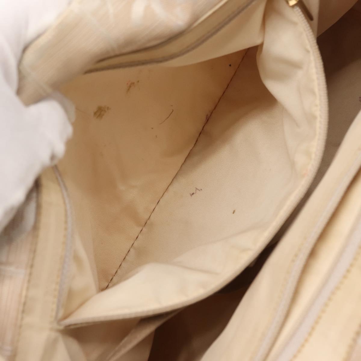 CHANEL New Travel Line Tote Bag Nylon Beige gold CC Auth 146811