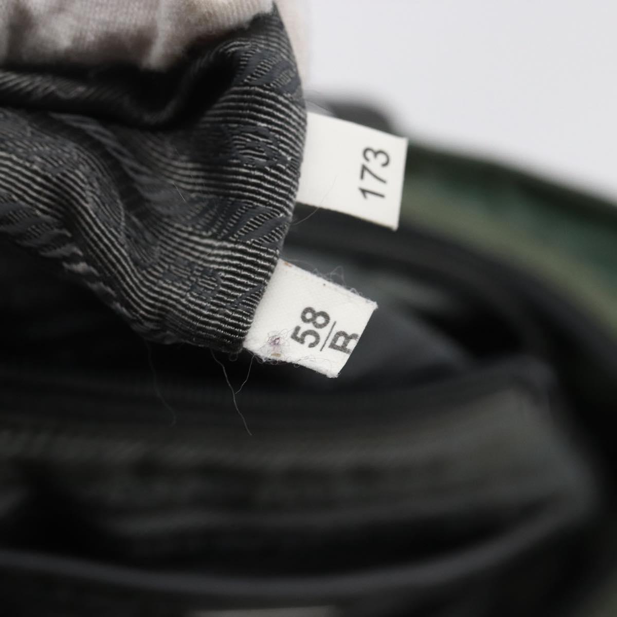 PRADA Tote Bag Nylon Khaki Silver Auth 146817