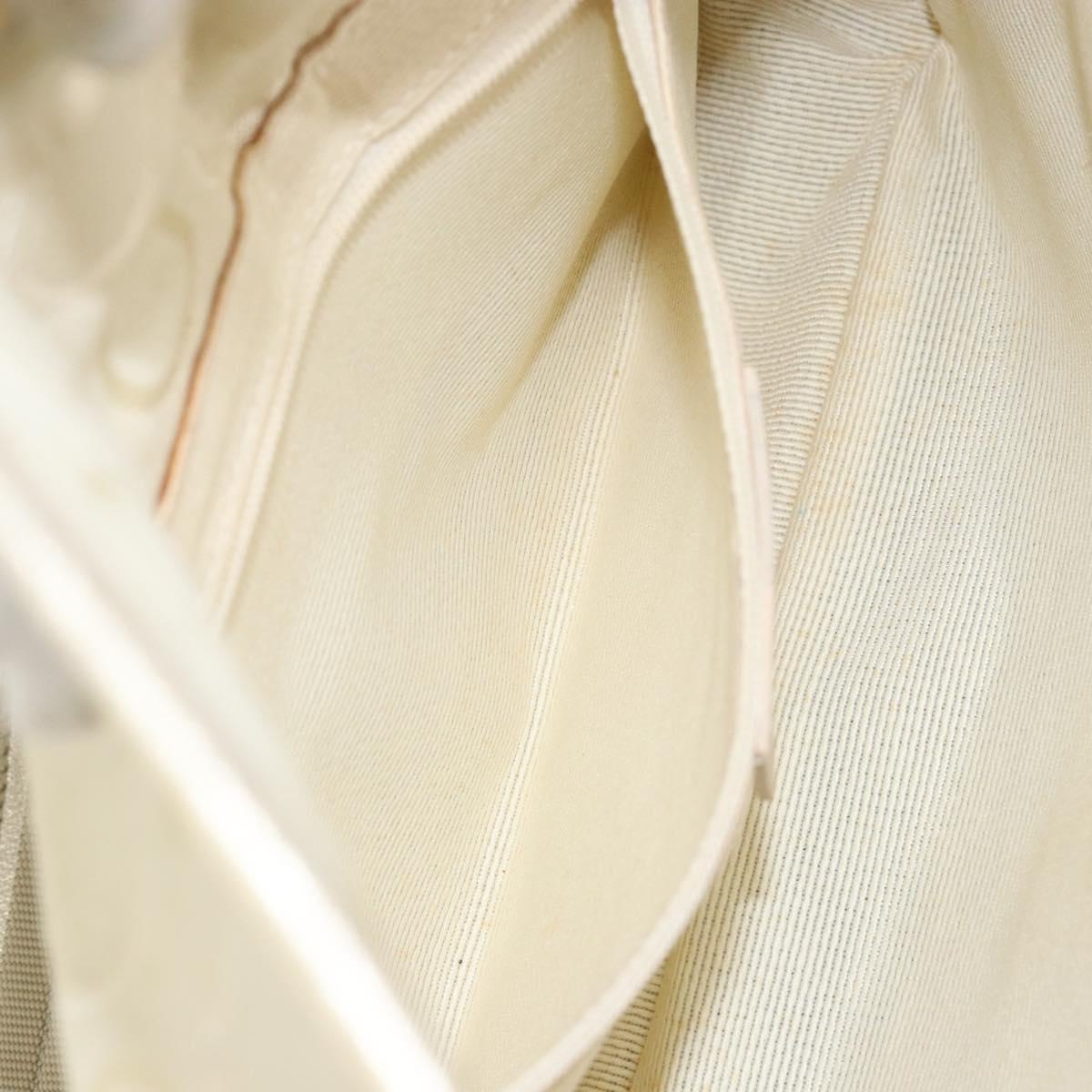 Salvatore Ferragamo Gancini Shoulder Bag Canvas Beige Gold Auth 146818