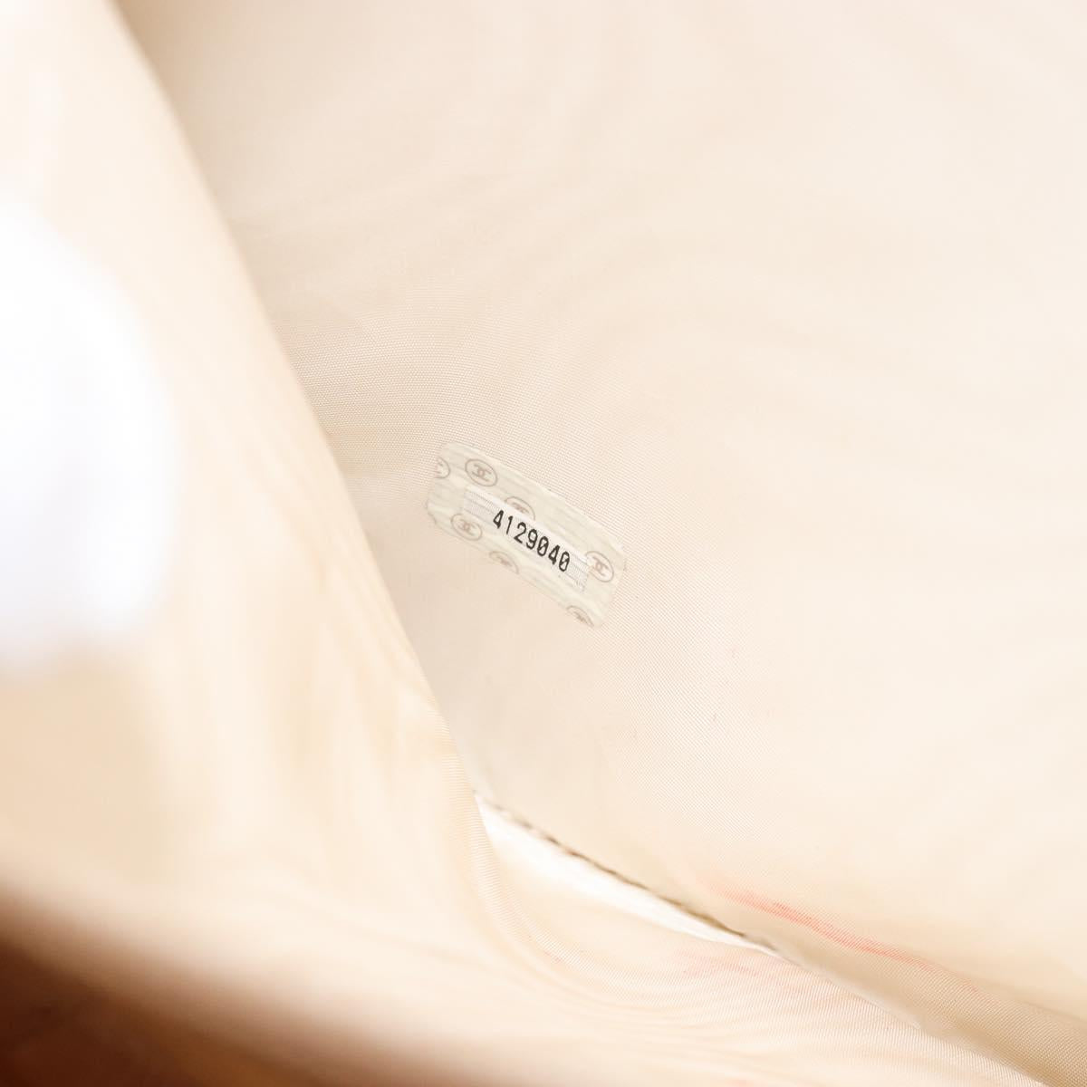 CHANEL COCO Mark Document case Clutch Bag Caviar Skin Beige Gold CC Auth 146822