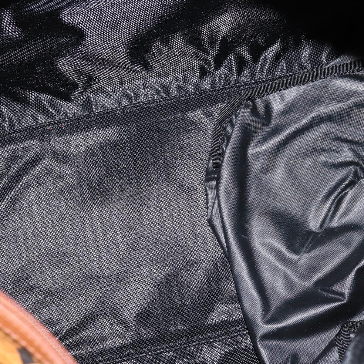 MCM Logogram Vicetos Boston Bag PVC Brown Gold Auth 146828