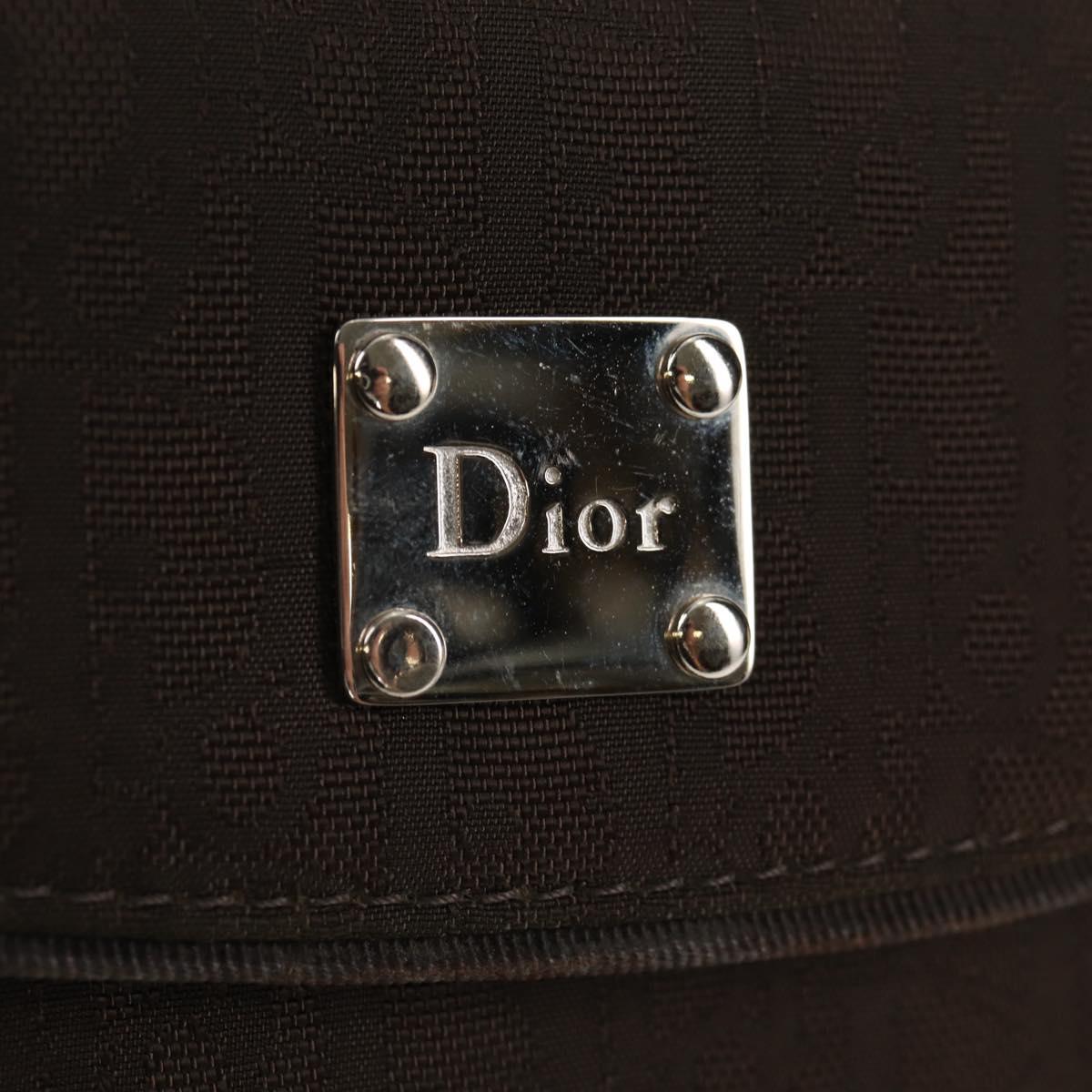 Christian Dior Trotter Canvas Day Planner Cover Dark Brown Silver Auth 146832V