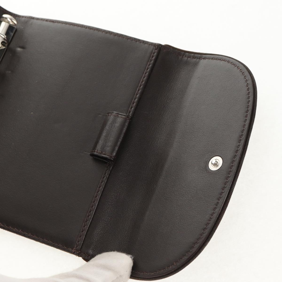 Christian Dior Trotter Canvas Day Planner Cover Dark Brown Silver Auth 146832V