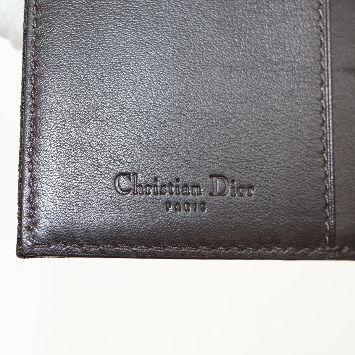 Christian Dior Trotter Canvas Day Planner Cover Dark Brown Silver Auth 146832V