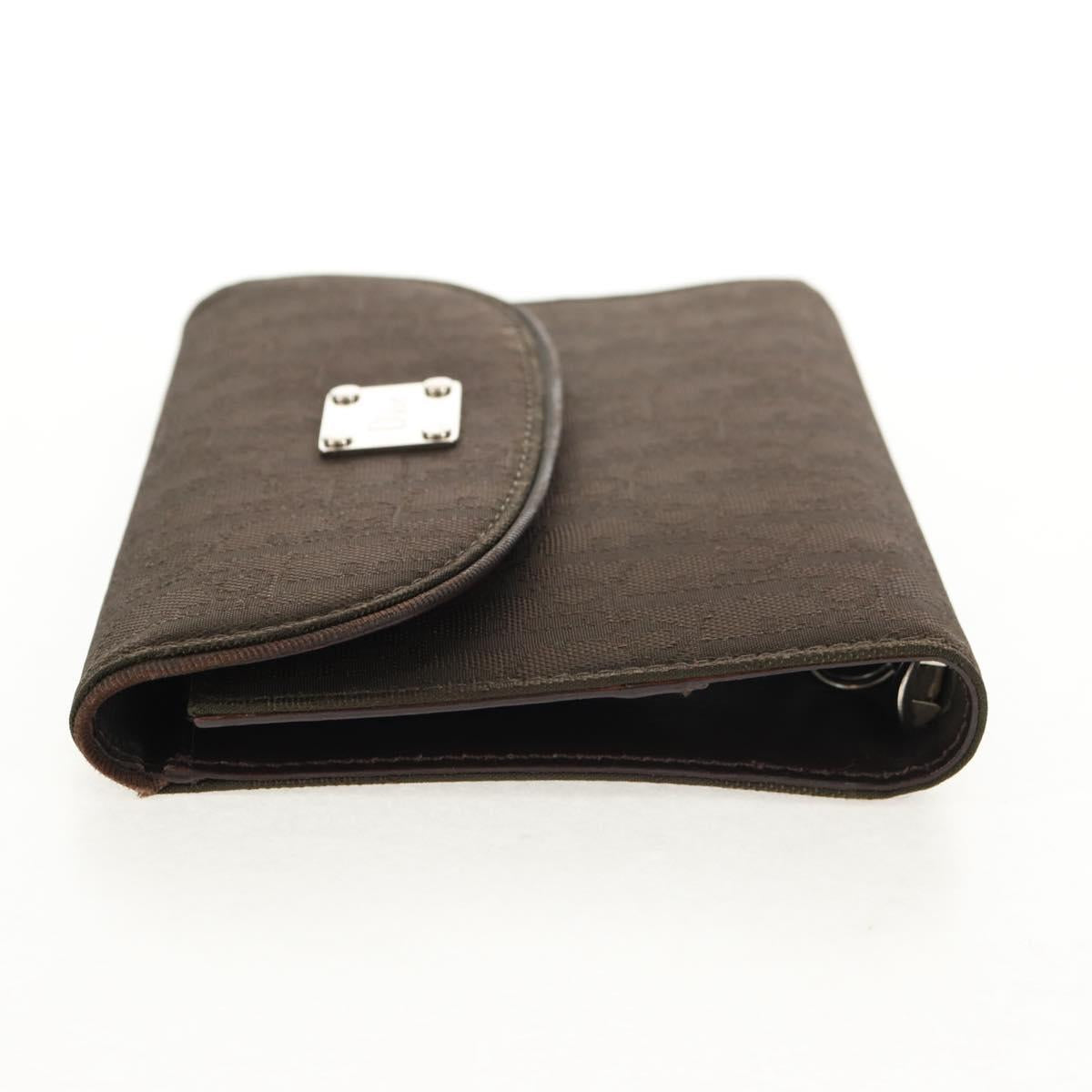 Christian Dior Trotter Canvas Day Planner Cover Dark Brown Silver Auth 146832V