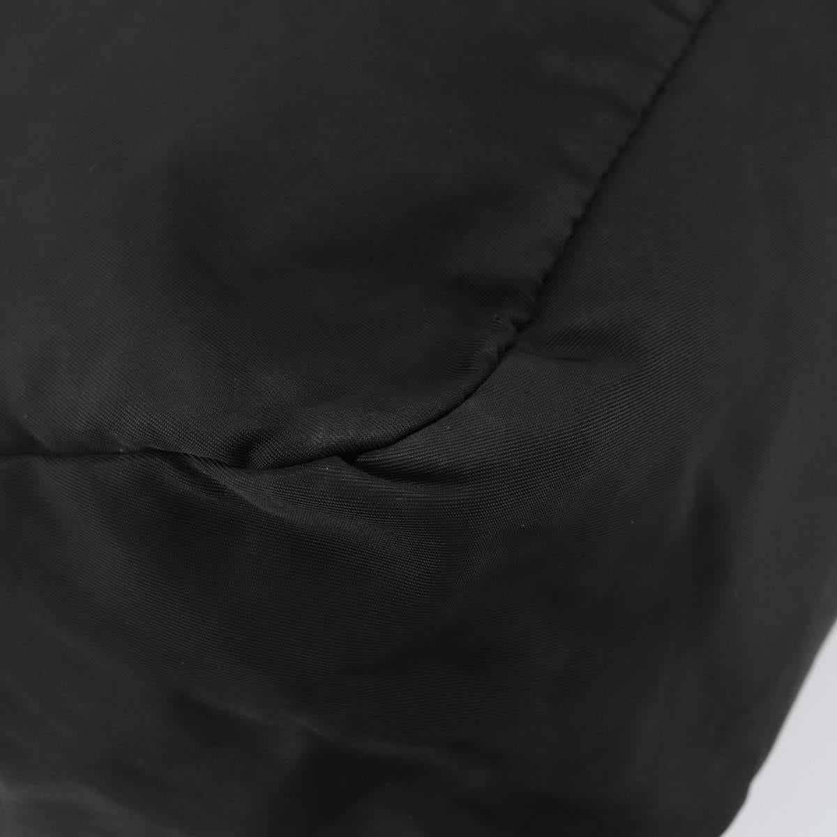 PRADA Hand Bag Nylon Black Silver Auth 146833