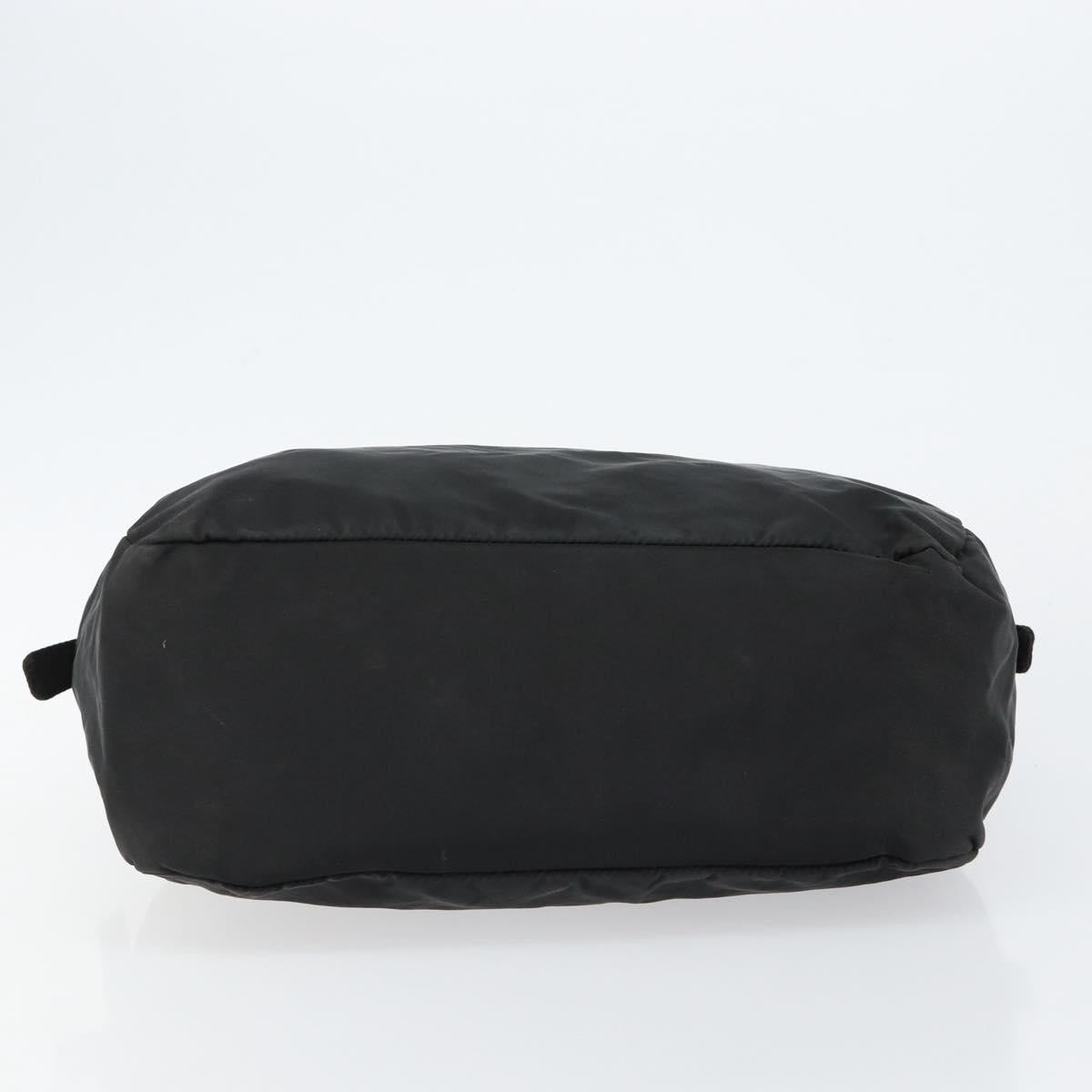 PRADA Hand Bag Nylon Black Silver Auth 146833