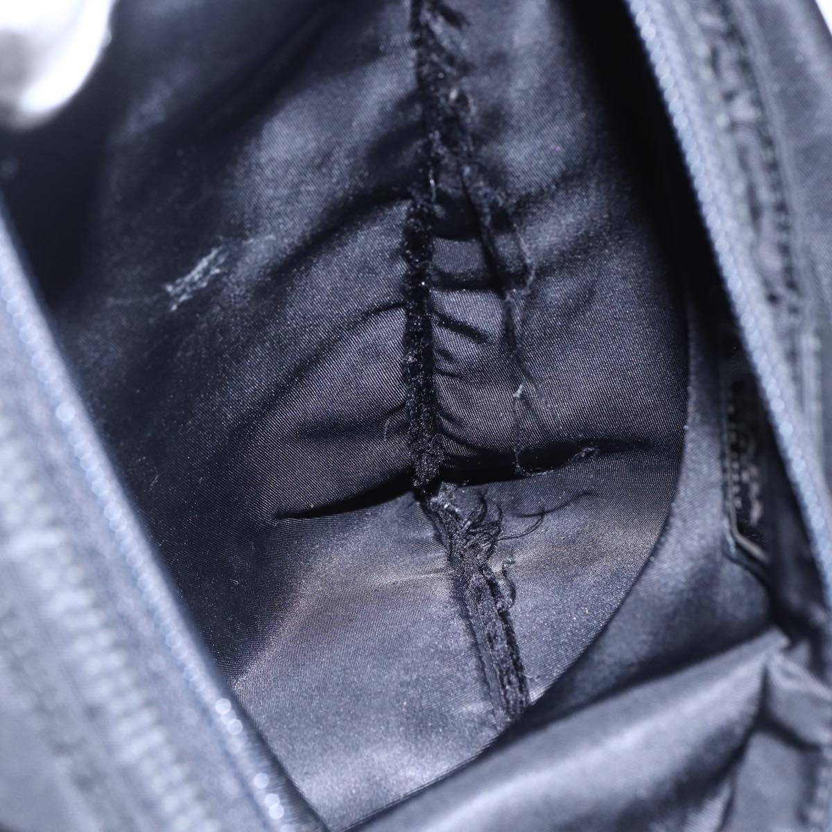 PRADA Shoulder Bag Nylon Black Silver Auth 146835