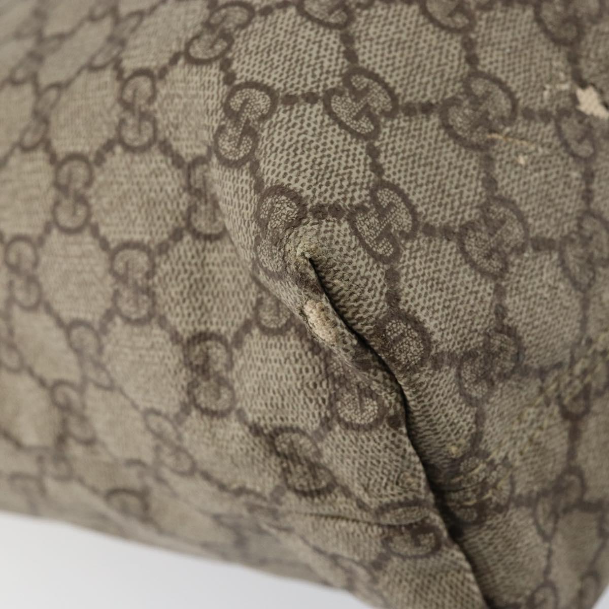 GUCCI GG Supreme Tote Bag PVC Leather Beige White Silver 181084 Auth 146838