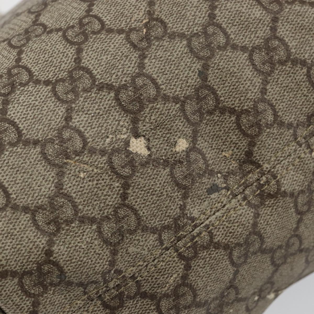 GUCCI GG Supreme Tote Bag PVC Leather Beige White Silver 181084 Auth 146838