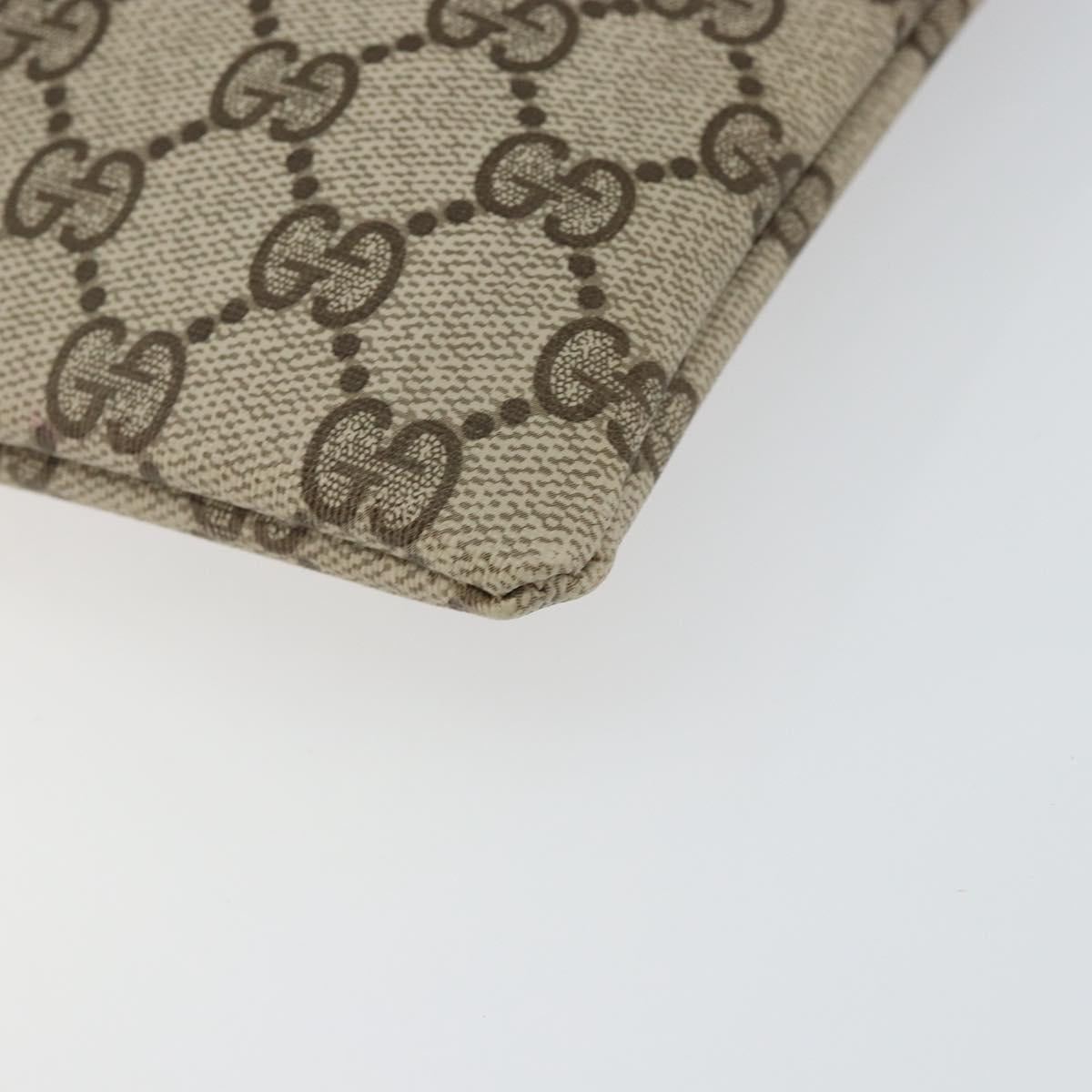 GUCCI GG Supreme Hand Bag PVC Leather Vintage Beige Auth 146840