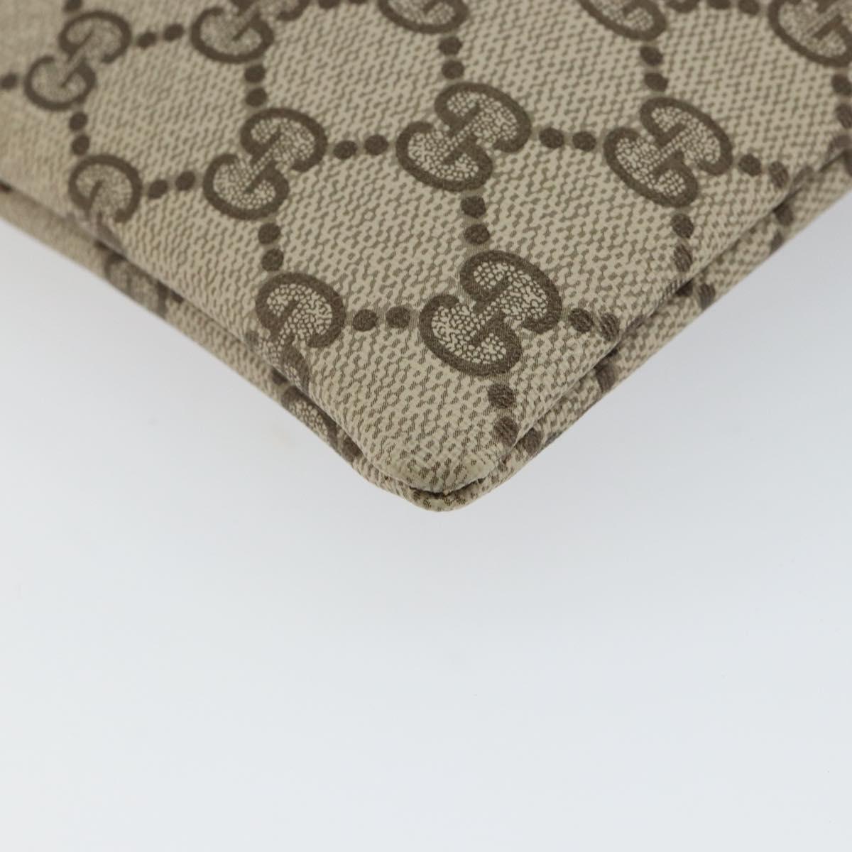 GUCCI GG Supreme Hand Bag PVC Leather Vintage Beige Auth 146840