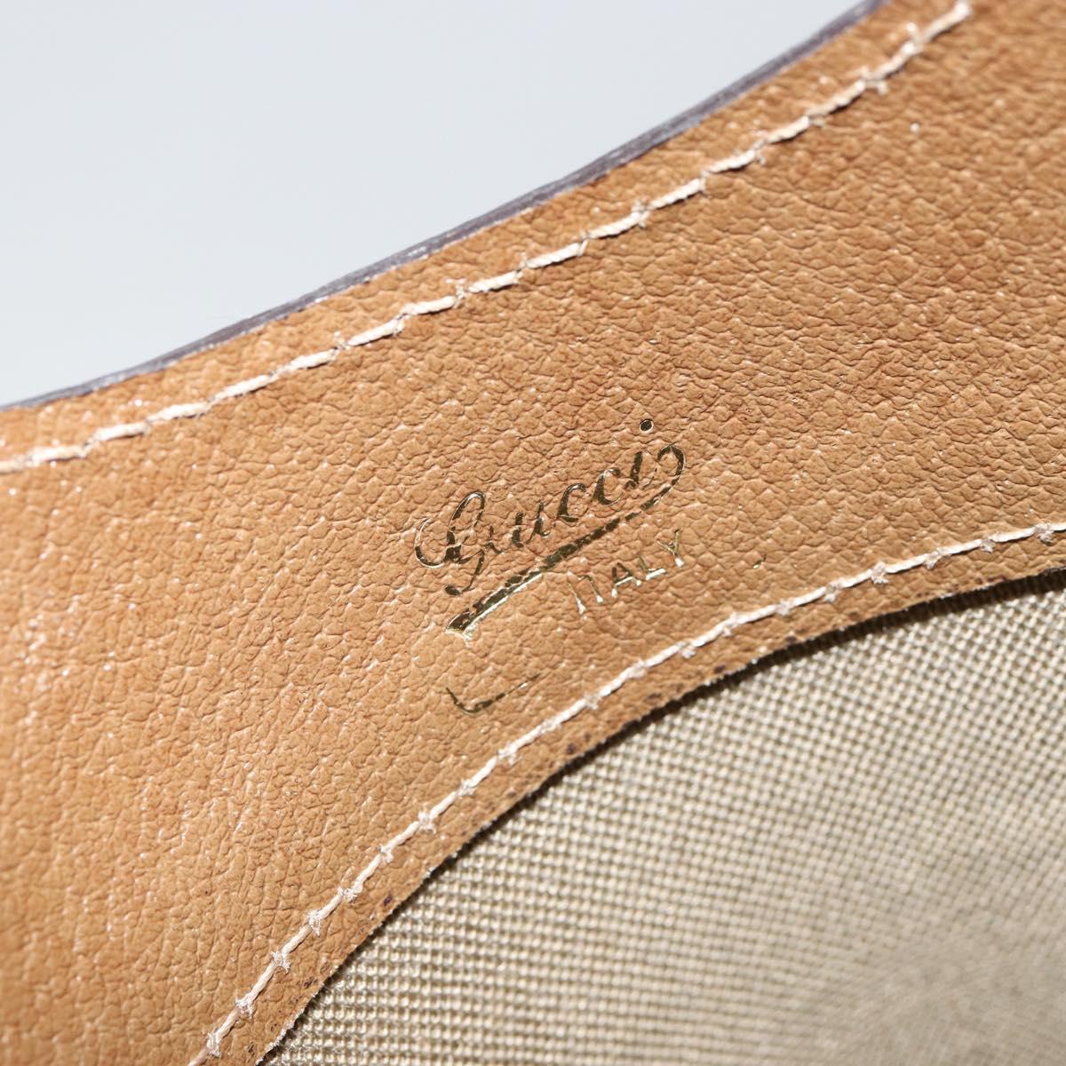 GUCCI GG Supreme Hand Bag PVC Leather Vintage Beige Auth 146840
