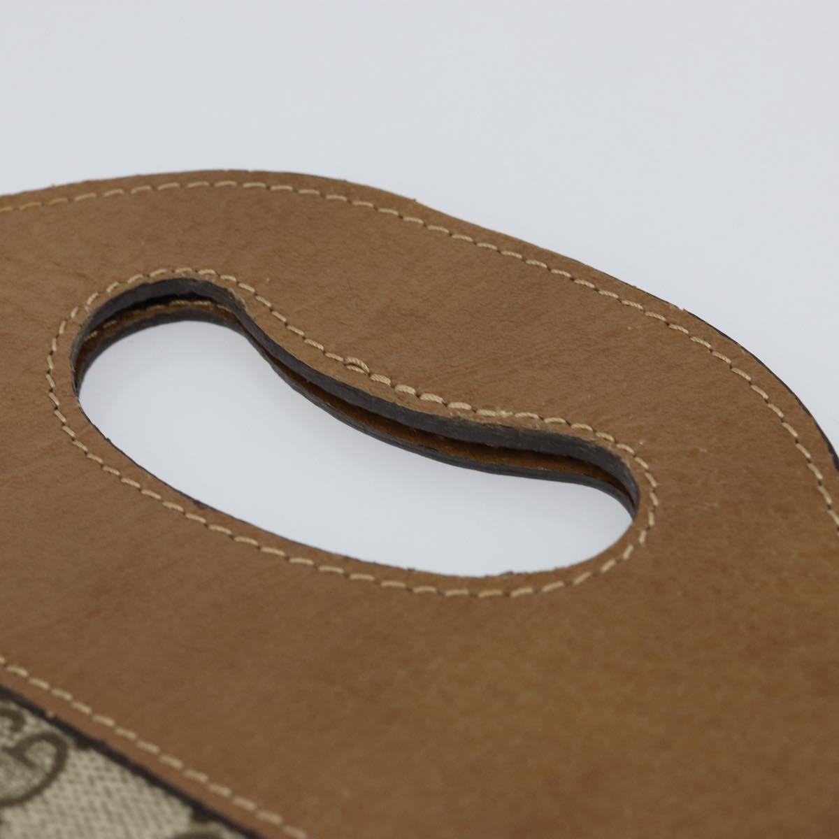 GUCCI GG Supreme Hand Bag PVC Leather Vintage Beige Auth 146840