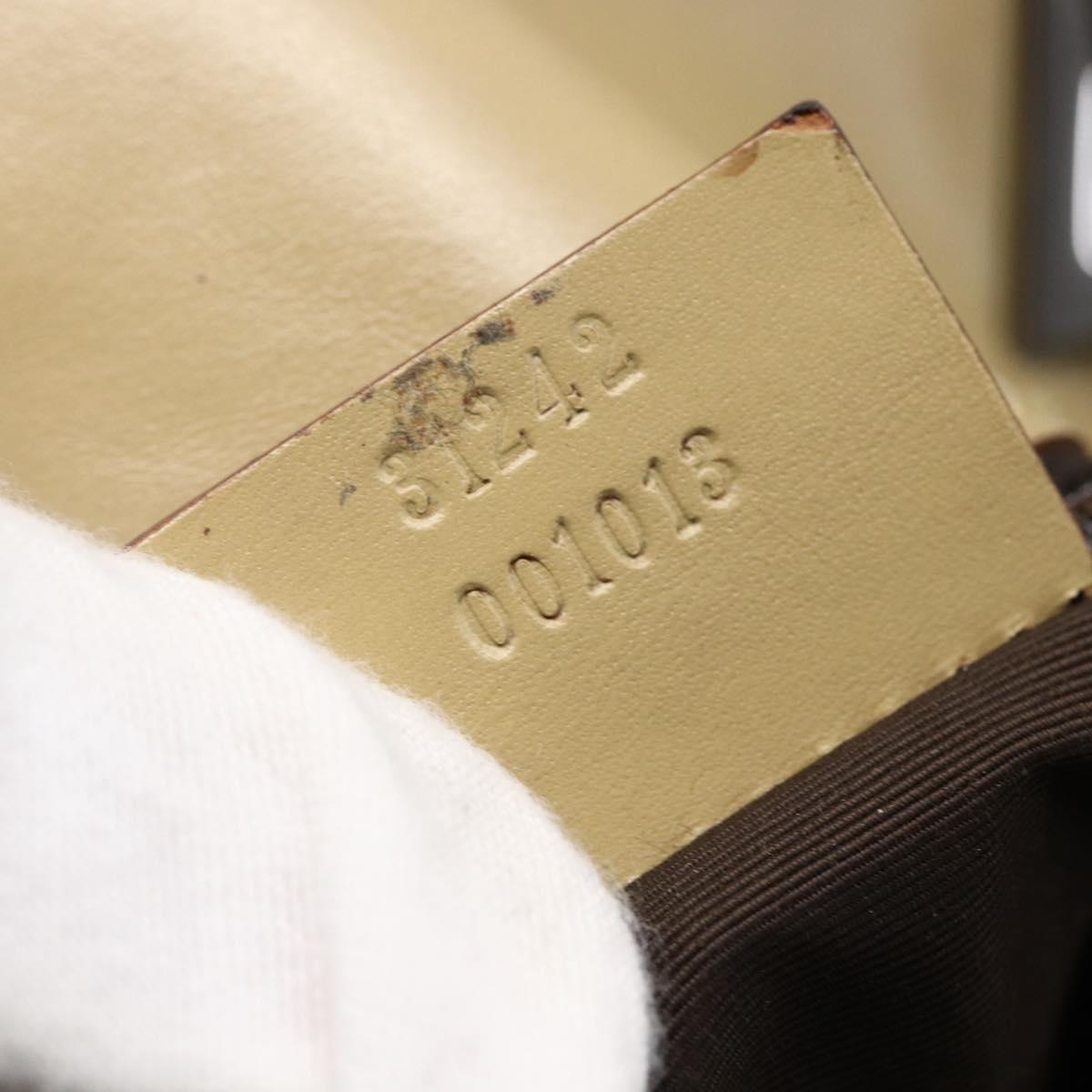 GUCCI GG Canvas Sherry Line Tote Bag Dark Brown 31242 Auth 146842