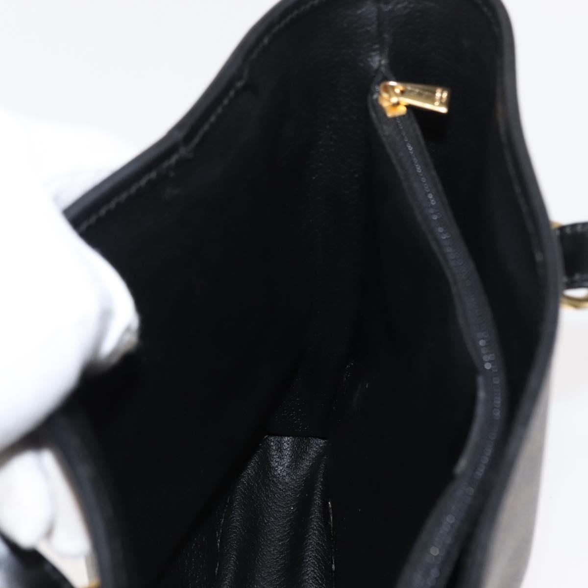 CELINE Macadam Canvas Tote Bag PVC Leather Black Gold Auth 146843