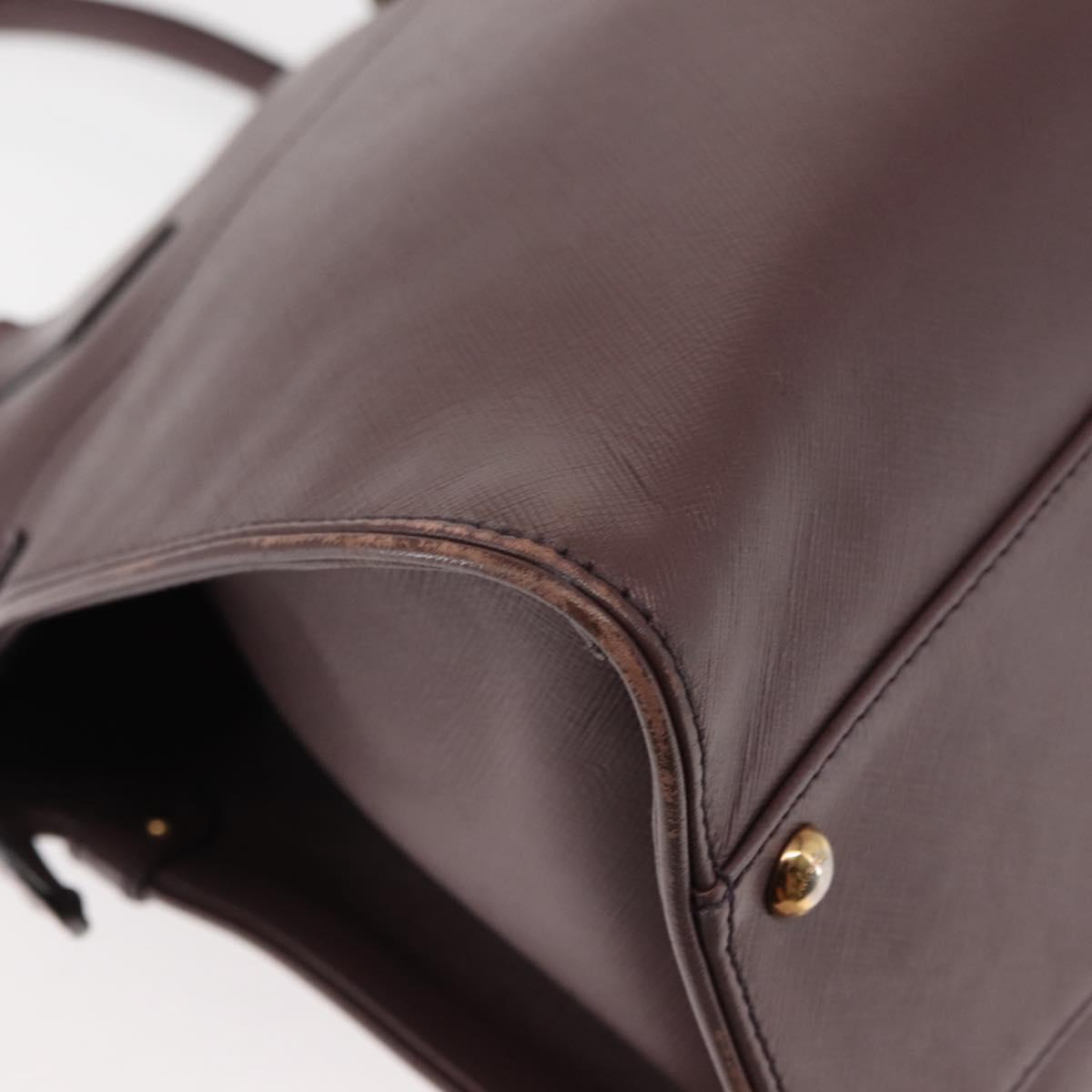 Salvatore Ferragamo Gancini Hand Bag Leather Purple Gold Auth 146846