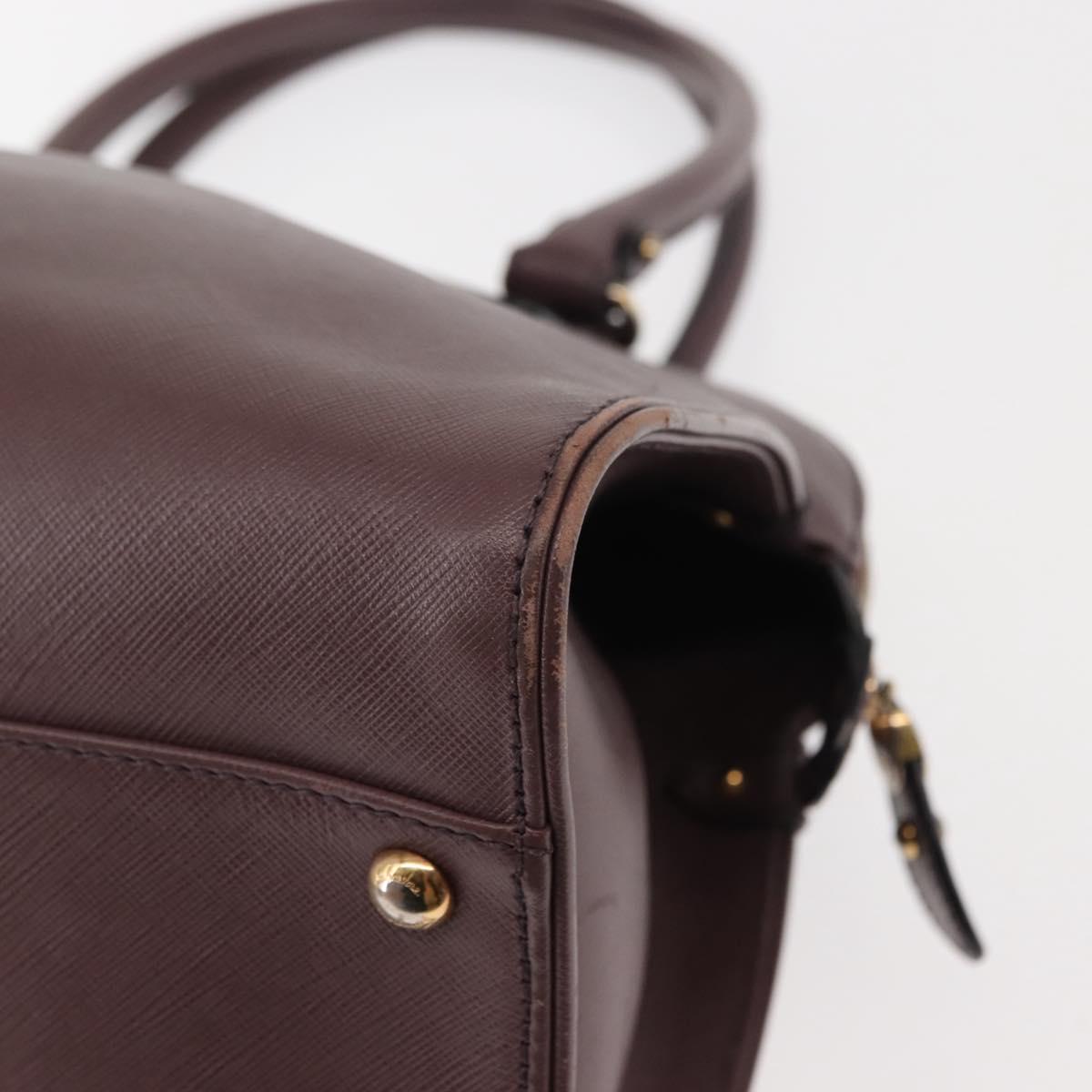 Salvatore Ferragamo Gancini Hand Bag Leather Purple Gold Auth 146846