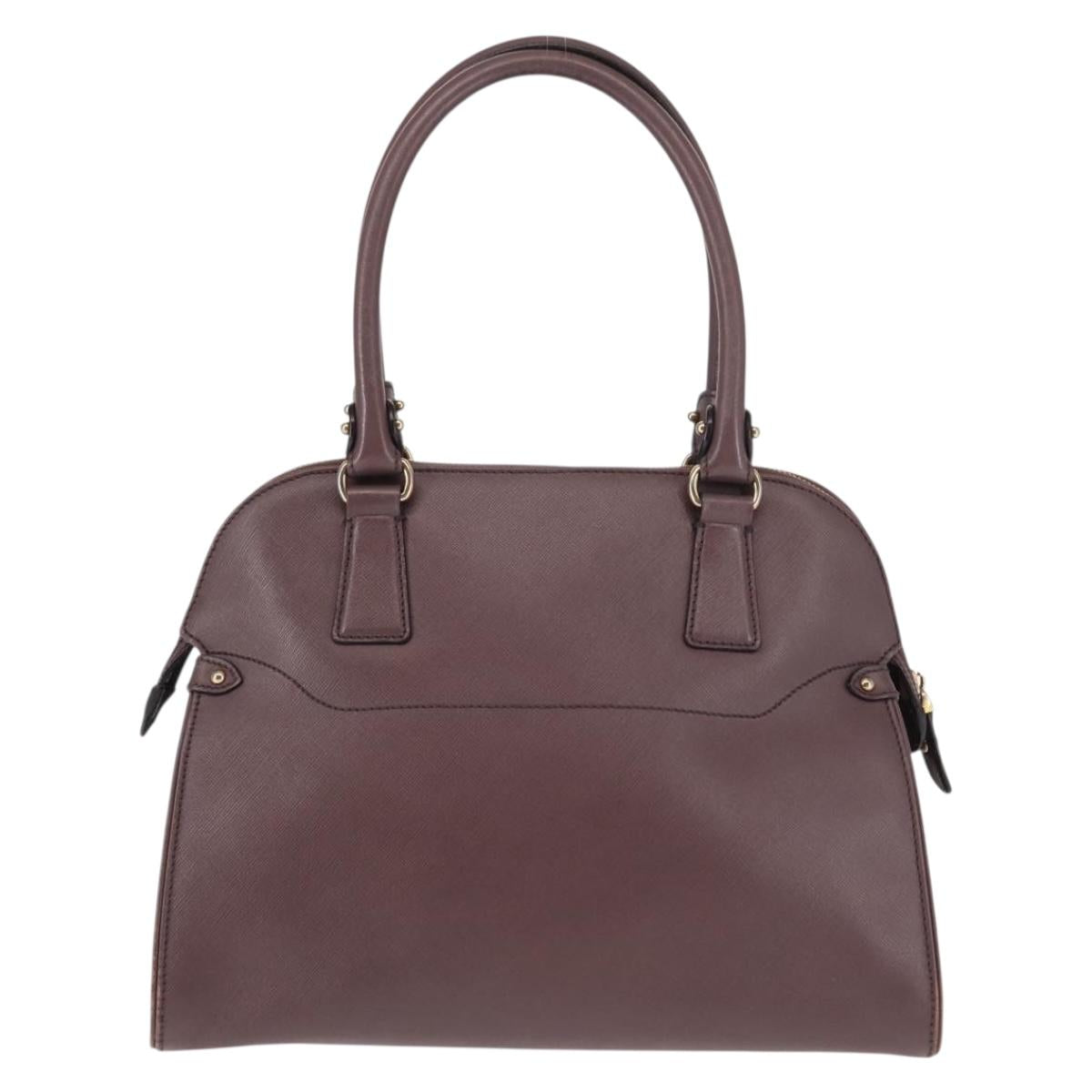 Salvatore Ferragamo Gancini Hand Bag Leather Purple Gold Auth 146846